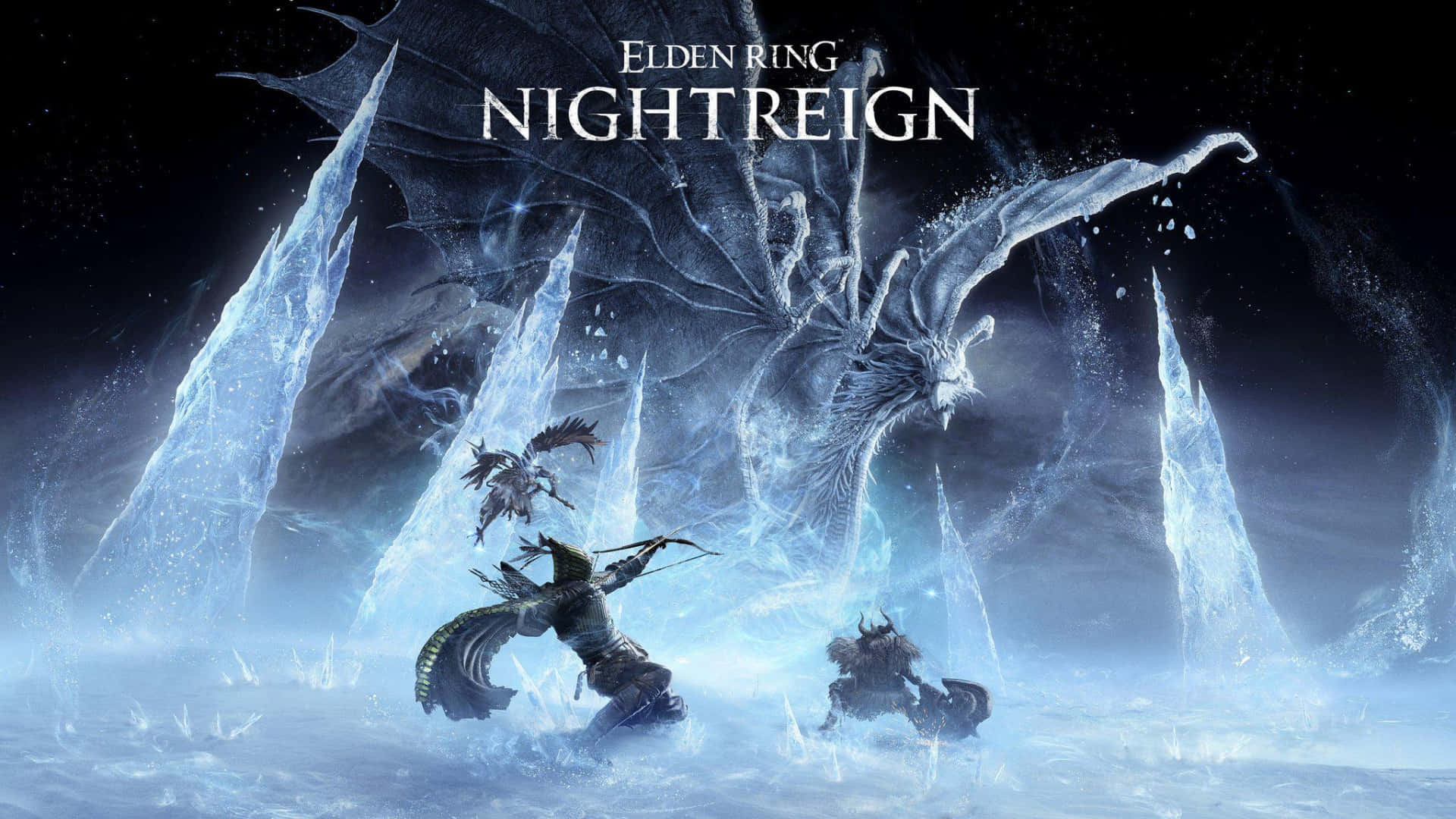 Elden Ring Nightreign, ice dragon, crystalline wings, Full HD Desktop Wallpaper