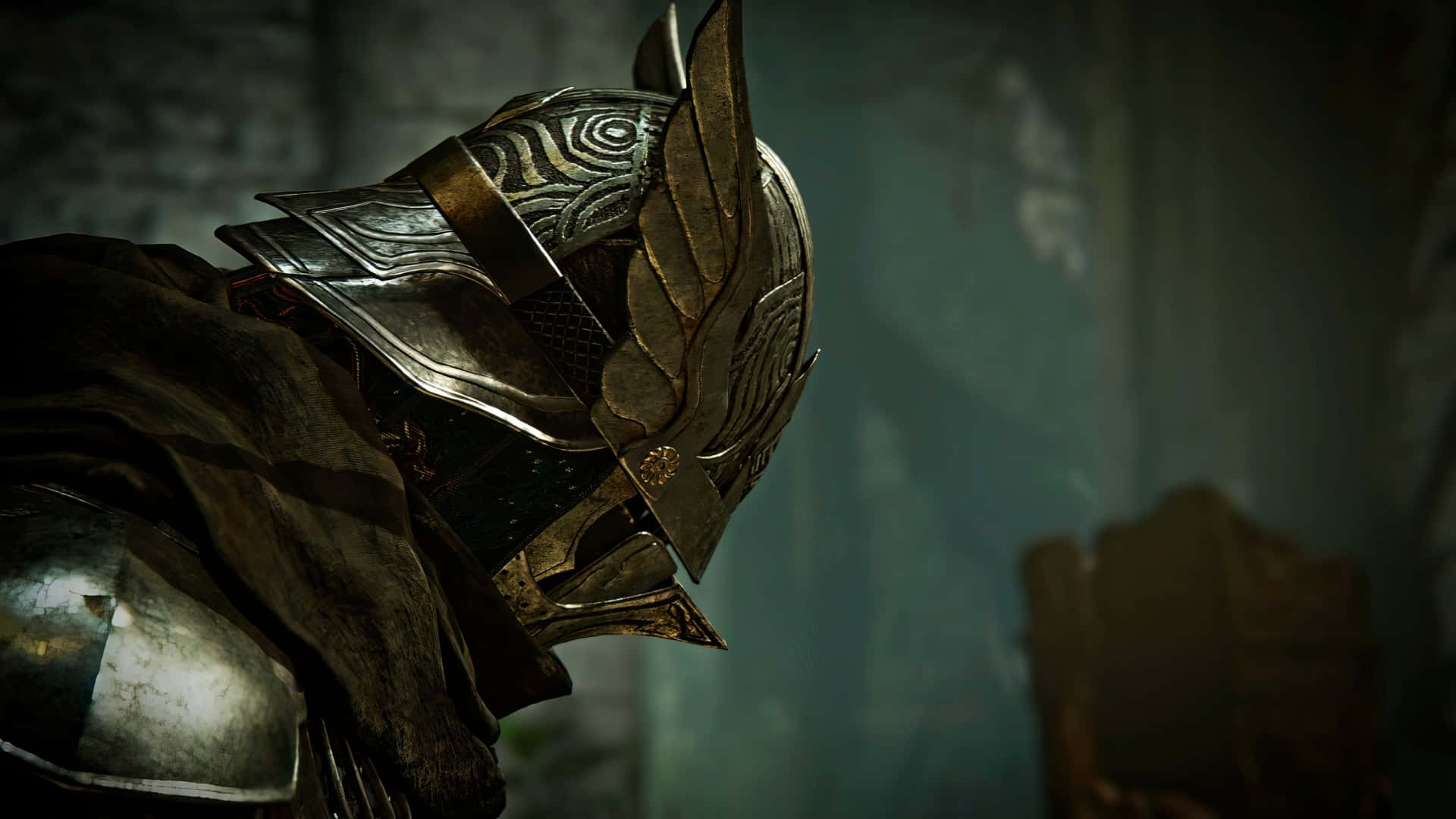 Elden Ring Nightreign Armor, silver and gold armor, winged helmet, Full HD Desktop Wallpaper