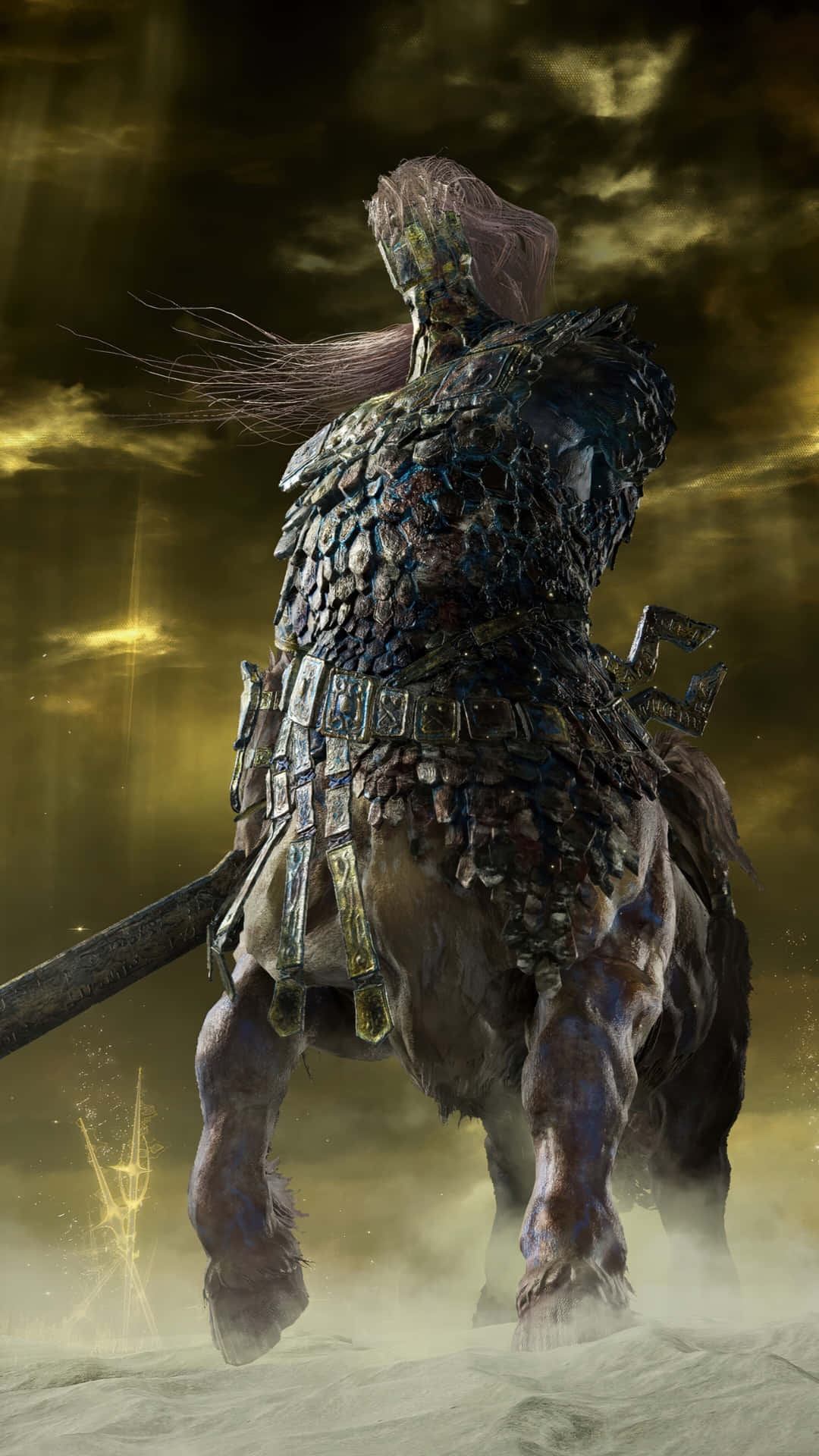 Elden Ring Nightreign, heavily armored warrior, monstrous steed, Full HD Phone Wallpaper