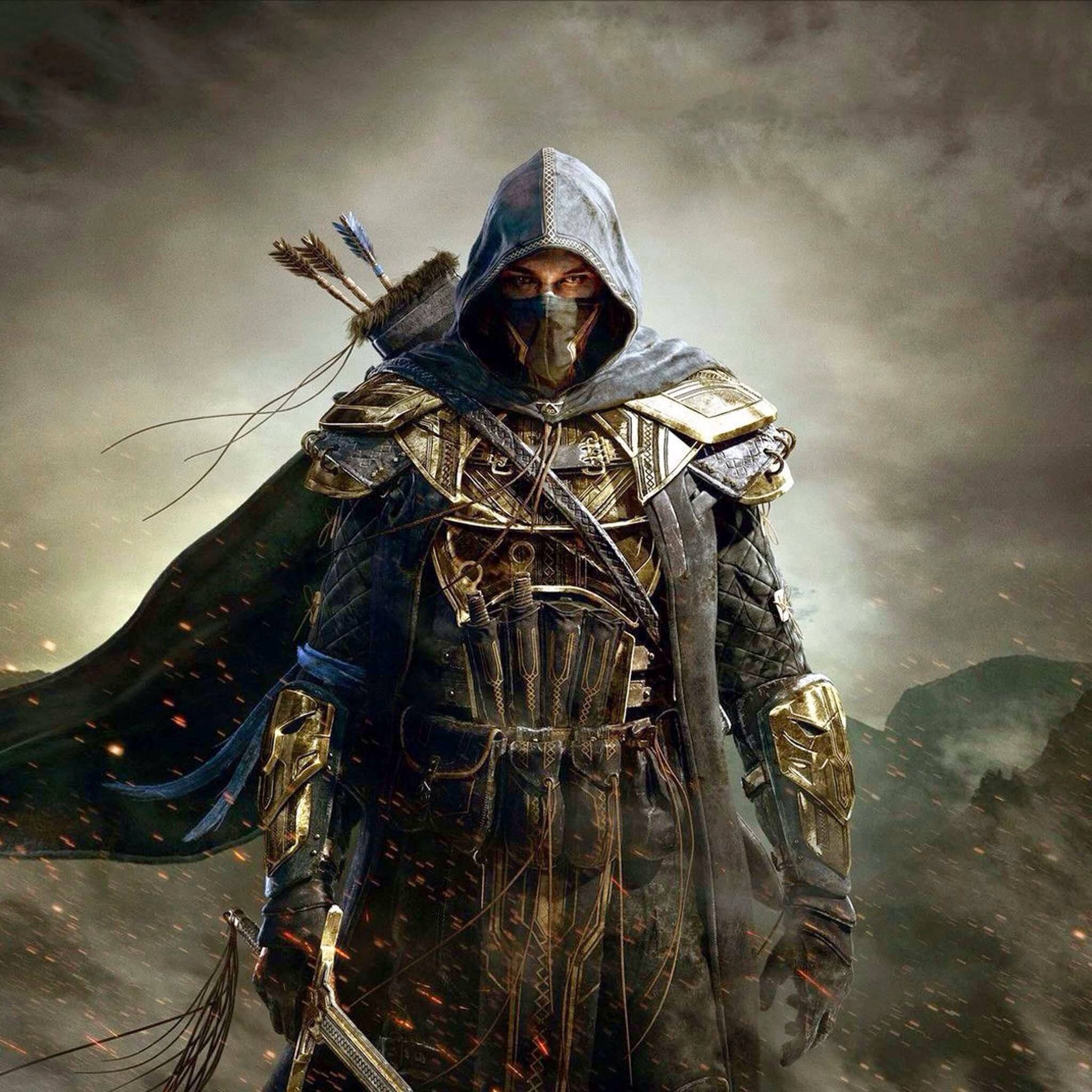 Elden Ring, hooded warrior, ornate armor, Full HD Desktop Wallpaper