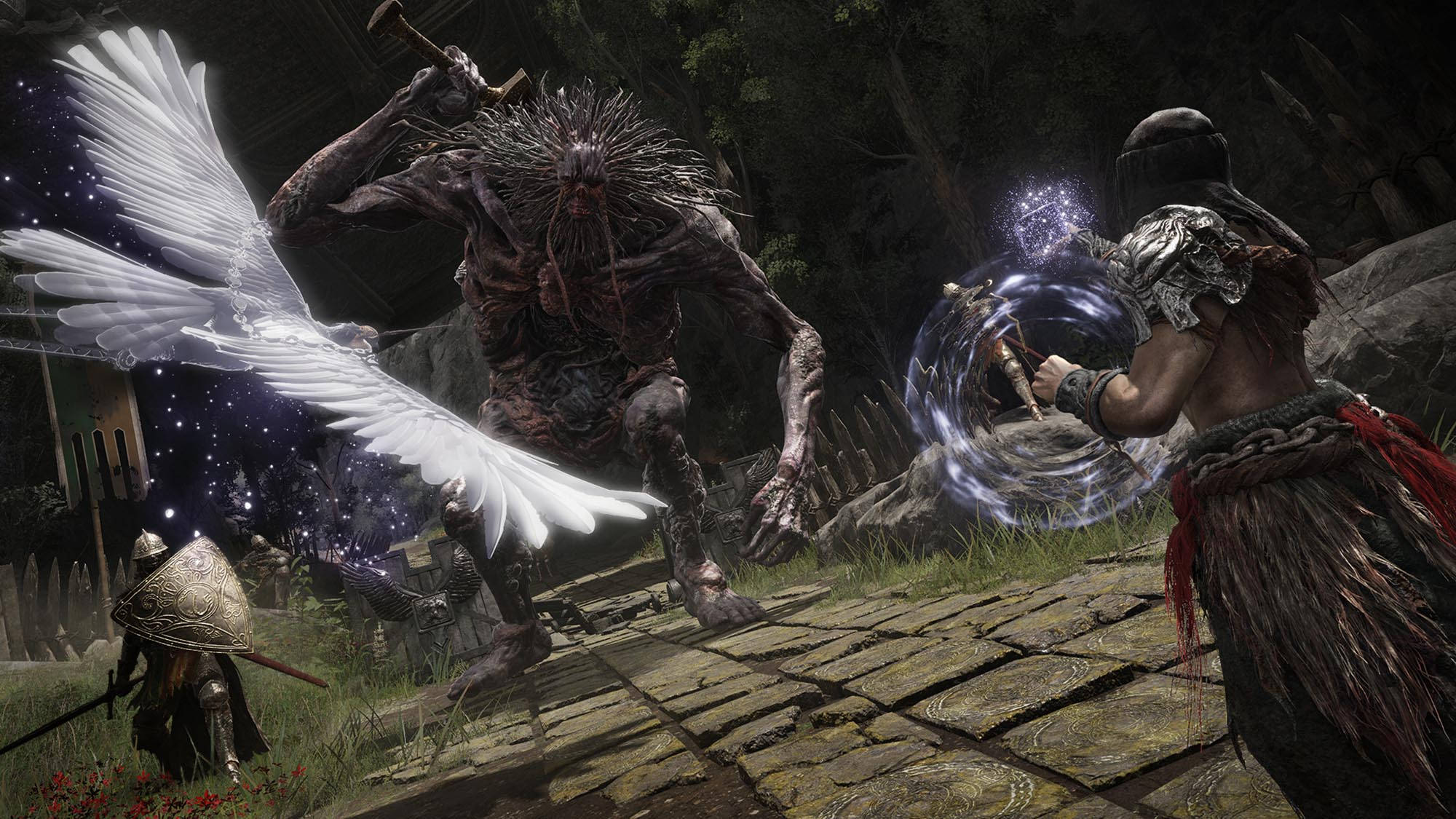 Elden Ring, warrior, glowing blue magic, Full HD Desktop Wallpaper