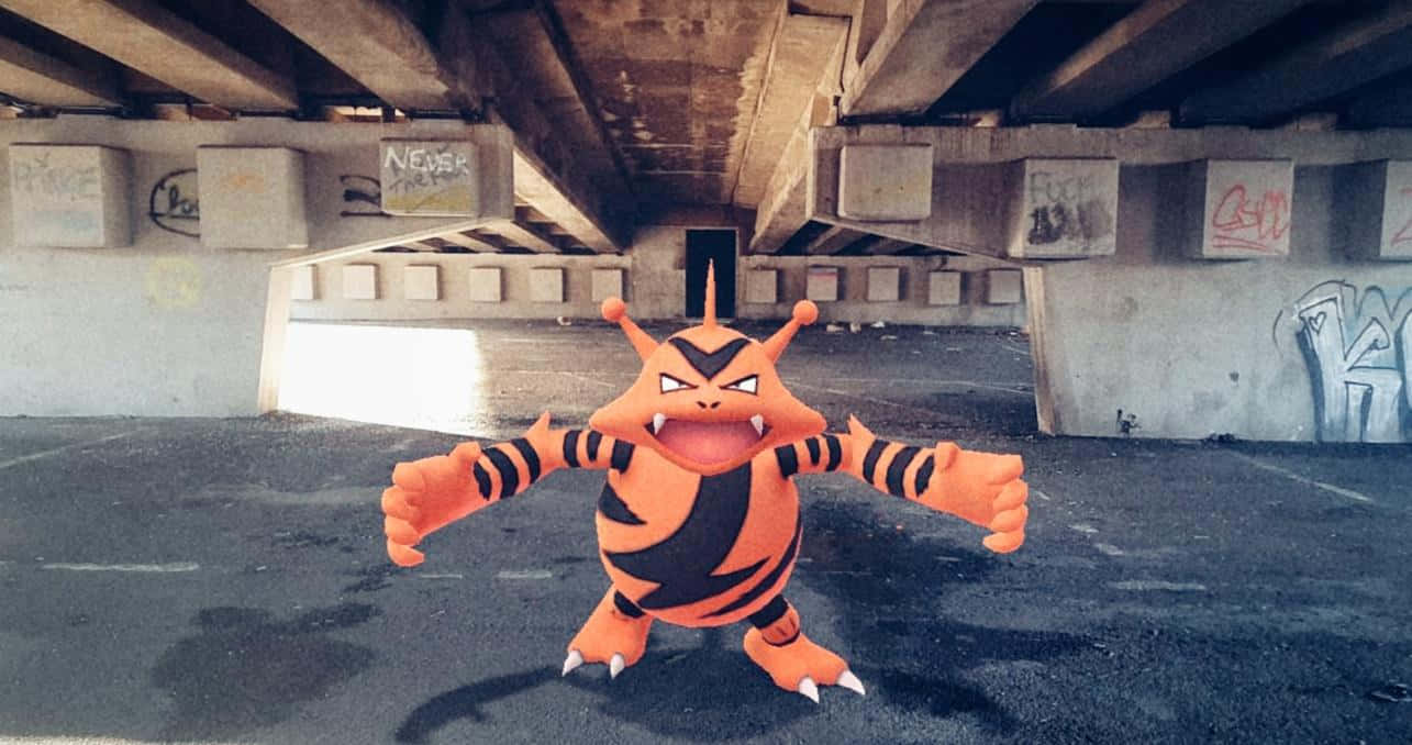 Electabuzz, orange and black, tiger-like, HD Desktop Wallpaper