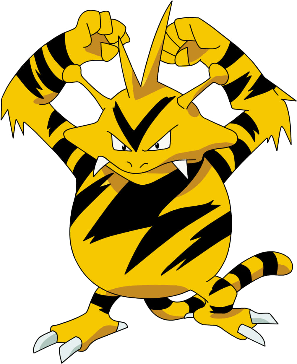 Electabuzz, yellow and black striped, muscles, SD Phone Wallpaper