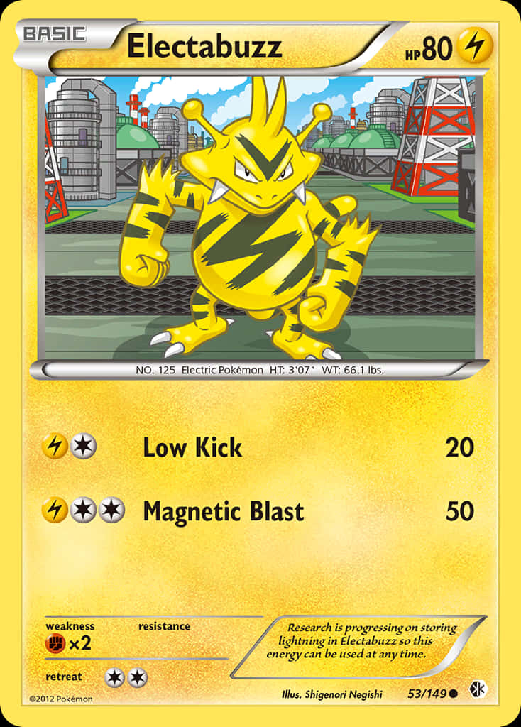Electabuzz, yellow electric Pokémon, black zigzag markings, SD Phone Wallpaper
