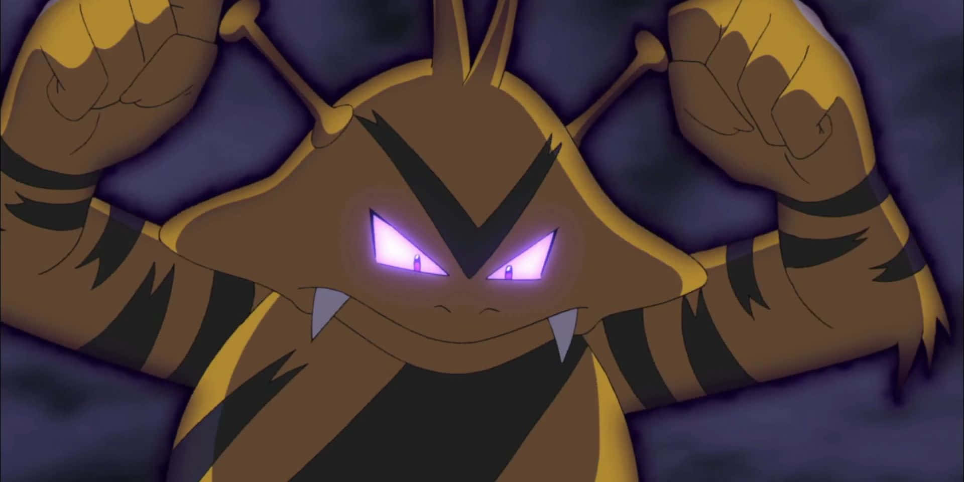 Electabuzz, glowing purple eyes, striped arms, Full HD Desktop Wallpaper