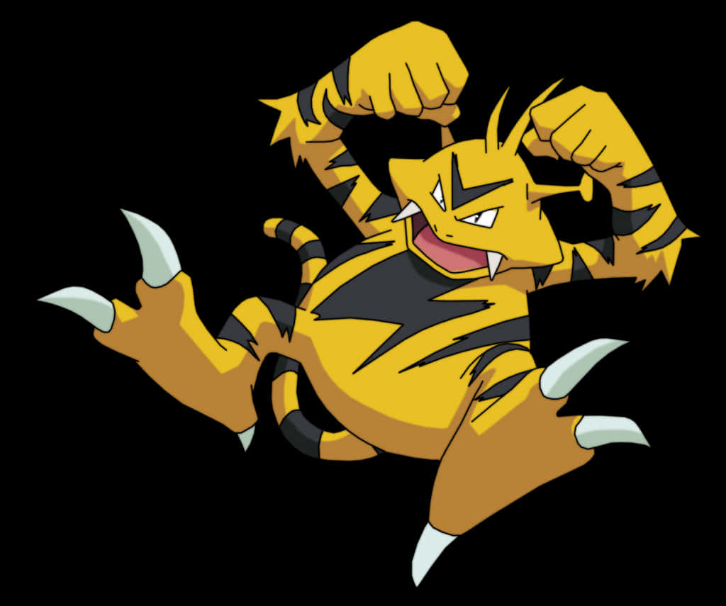 Electabuzz, yellow and black striped, anime, SD Desktop Wallpaper