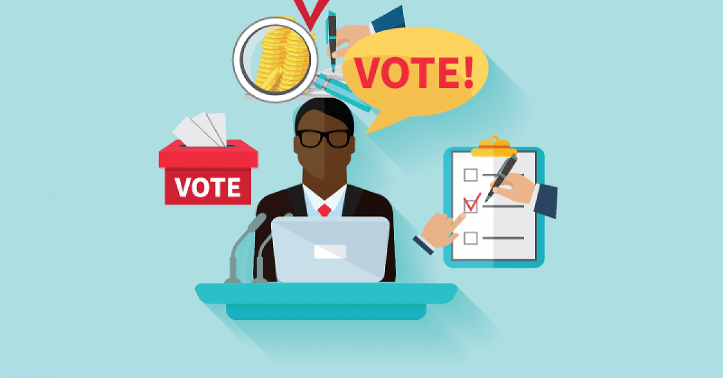 Election, man in a suit, podium, Full HD Desktop Wallpaper