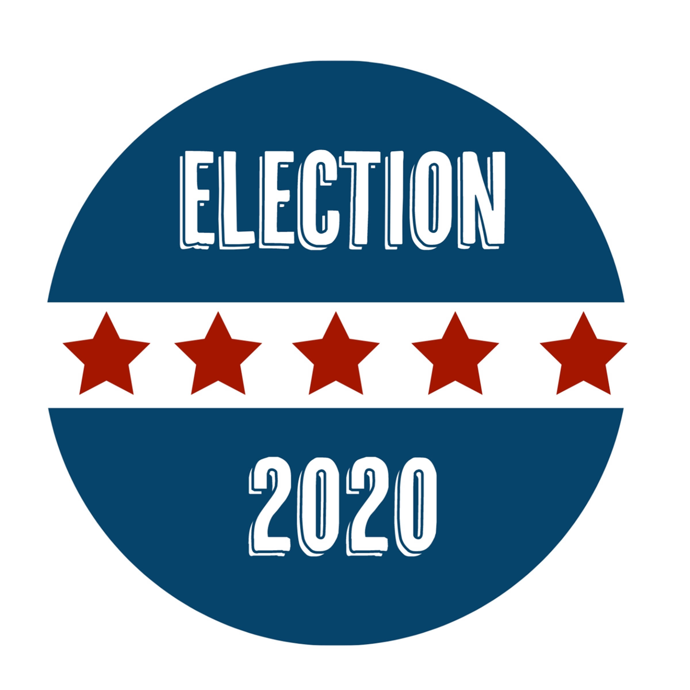 ELECTION, 2020, blue circular badge, Full HD Desktop Wallpaper