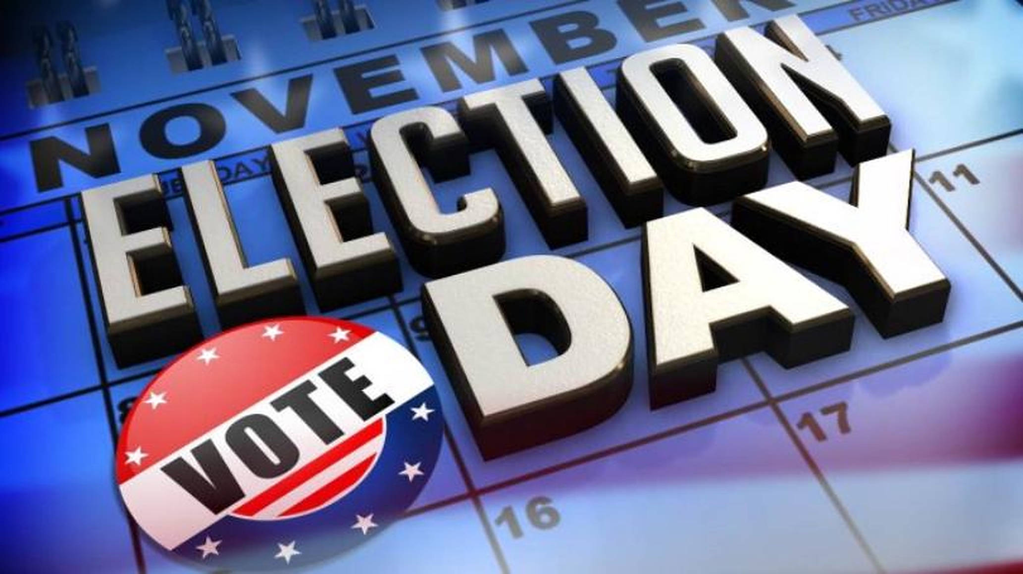 ELECTION DAY, red white blue, VOTE button, Full HD Desktop Wallpaper