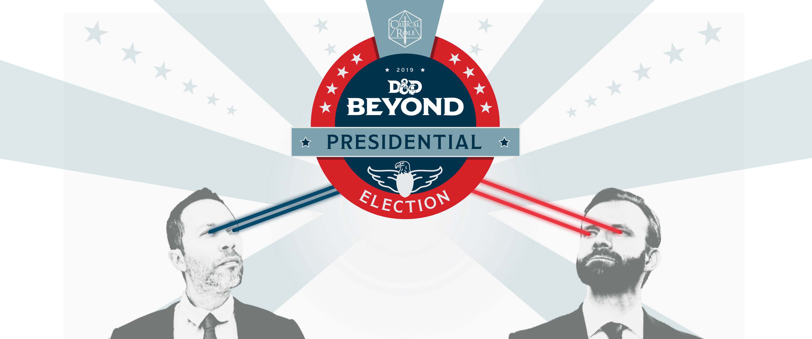 presidential election, red blue beams, stylized presidential election logo, 2K Desktop Wallpaper