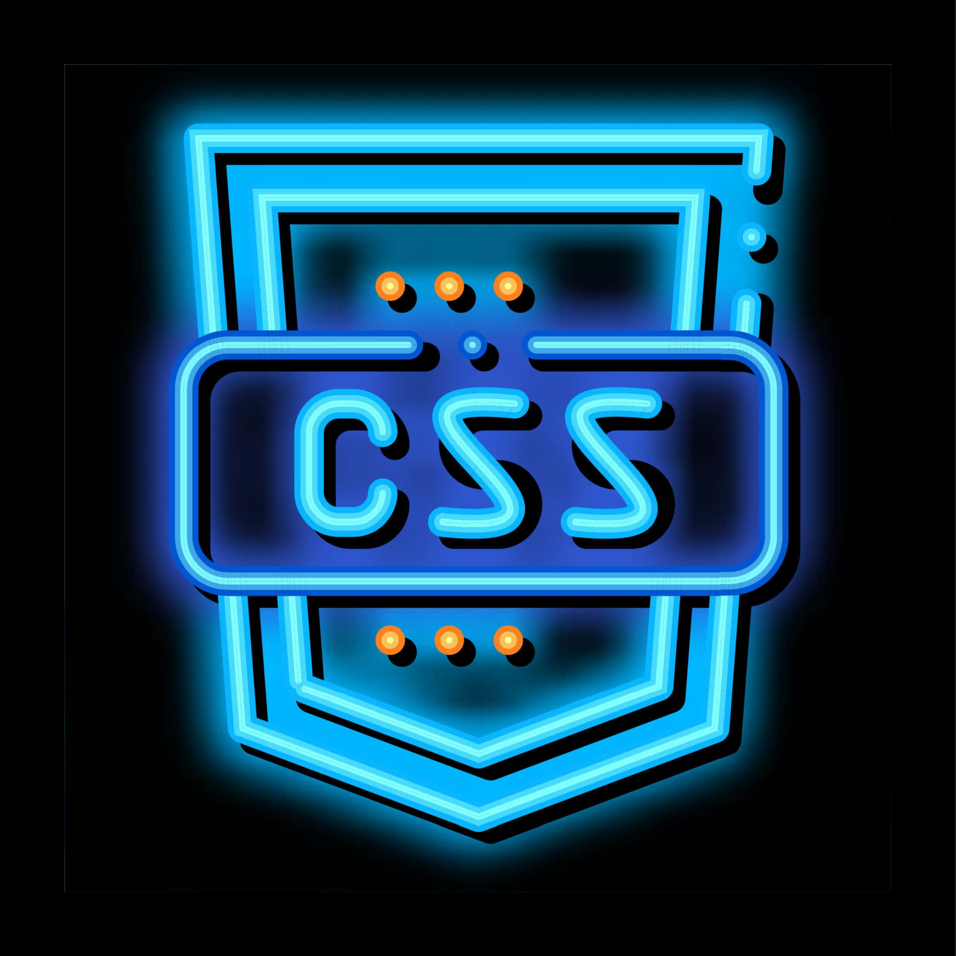 Electric Blue C S S Neon Sign, shield, CSS, Full HD Desktop Wallpaper