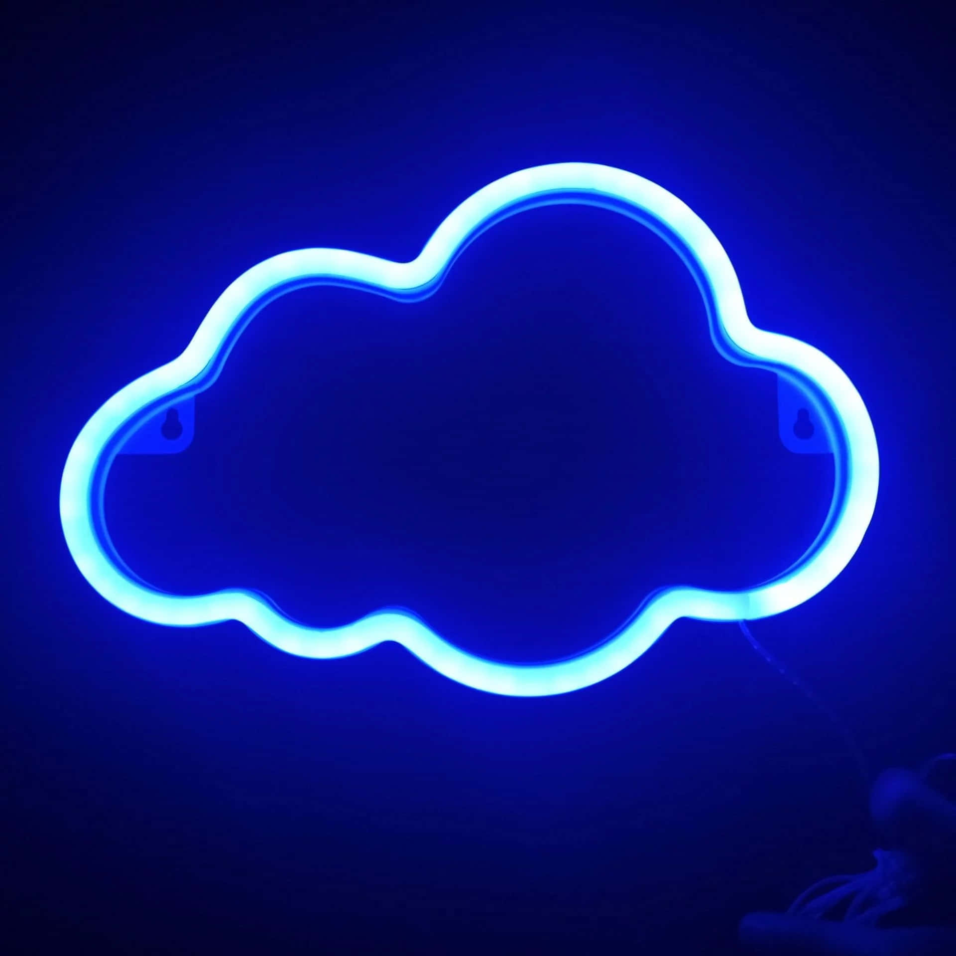 Electric Blue Neon Cloud, glowing blue neon cloud, fluffy cloud, Full HD Desktop Wallpaper
