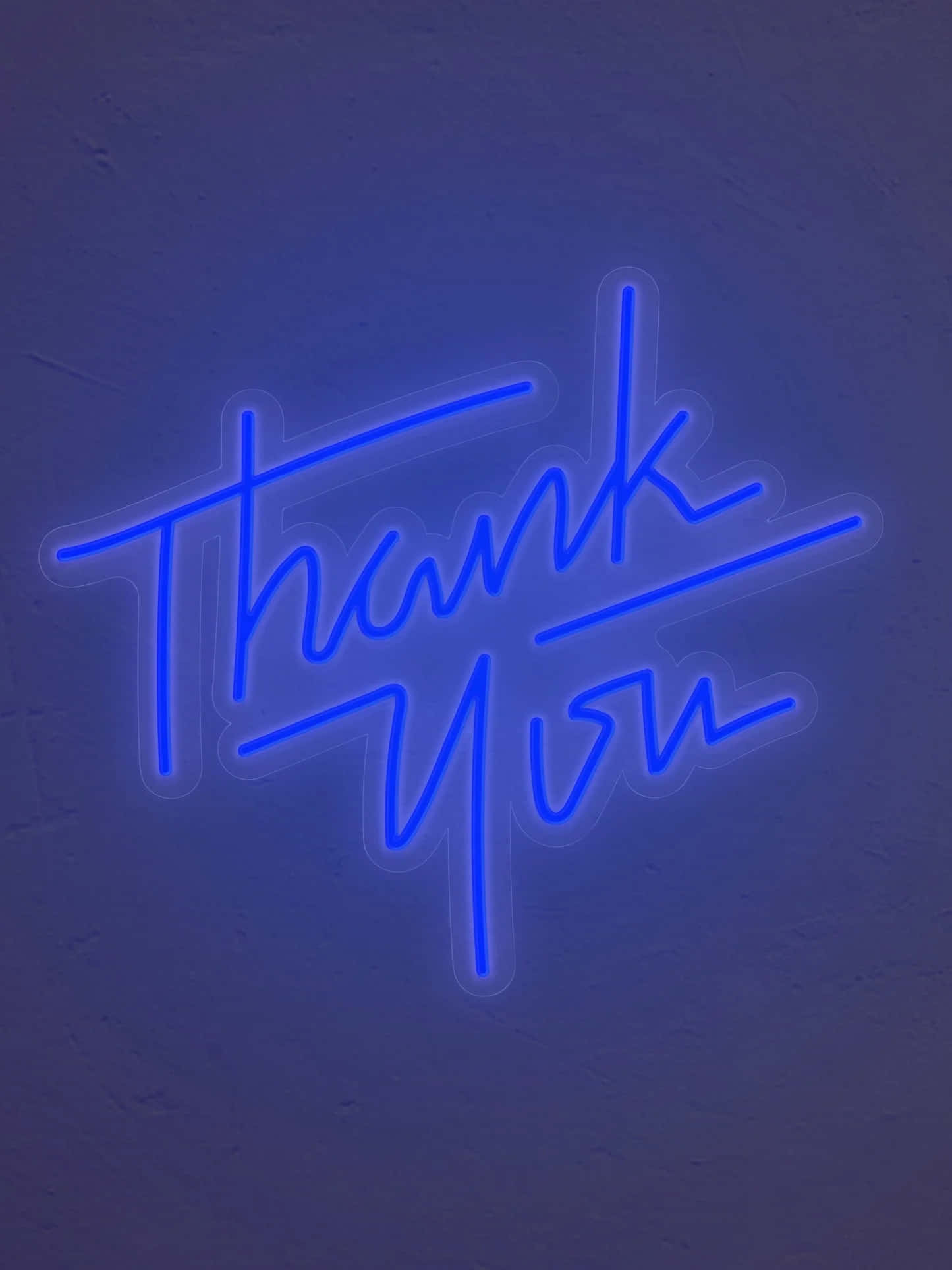 Electric Blue Neon Sign, Thank You, cursive script, Full HD Phone Wallpaper