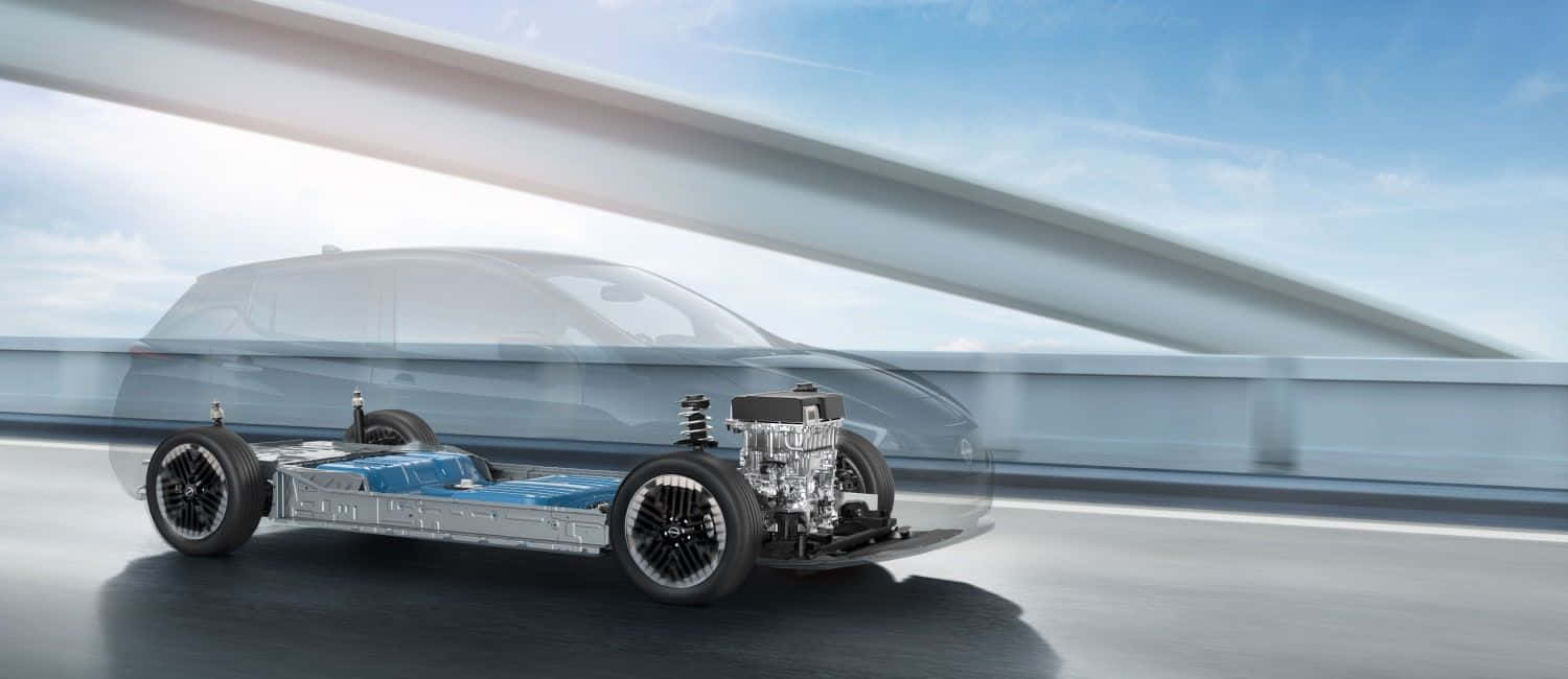 futuristic electric car, transparent chassis, blue battery, HD Desktop Wallpaper