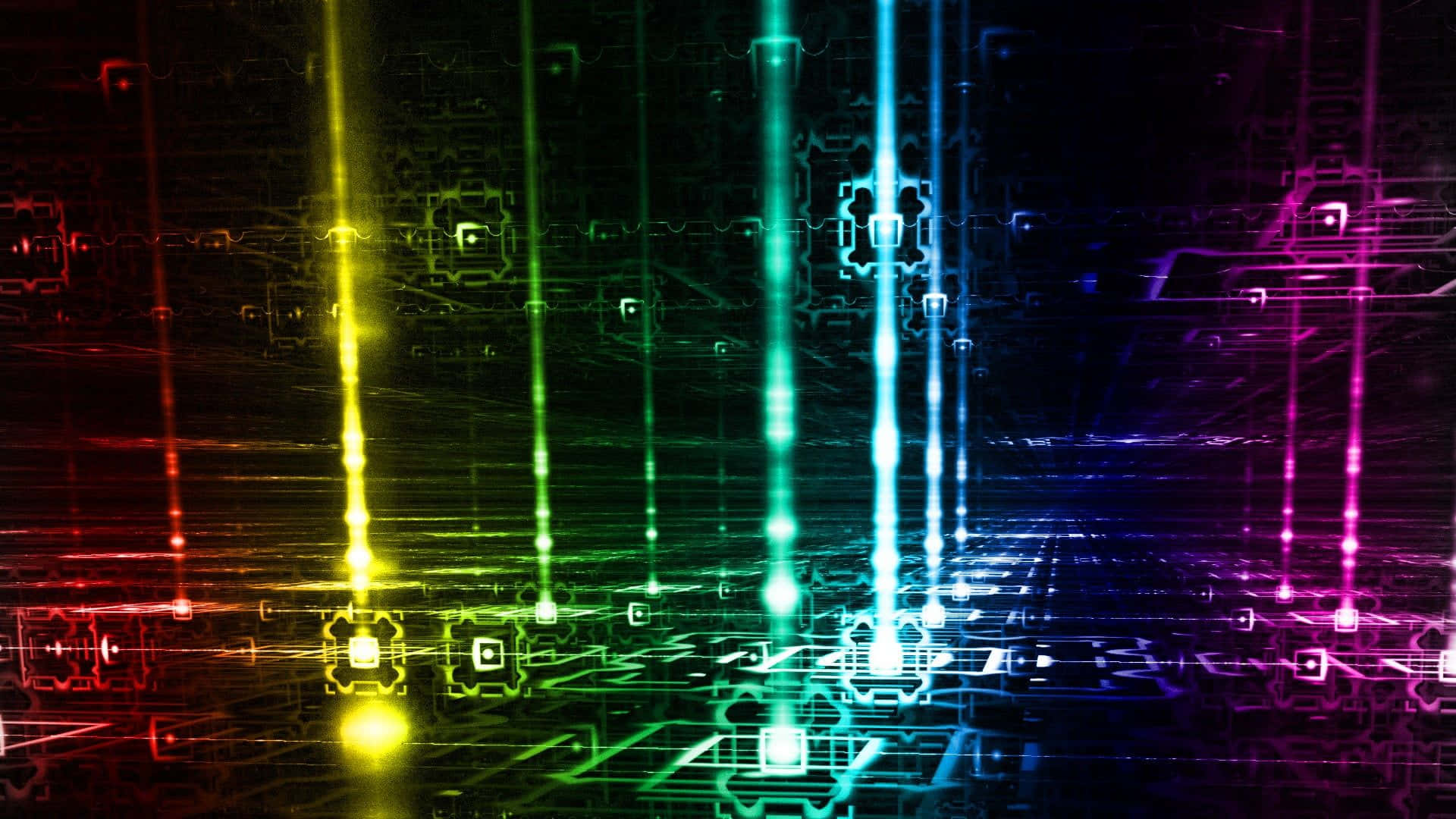 neon data streams, dark digital circuit landscape, electric energy, Full HD Desktop Wallpaper