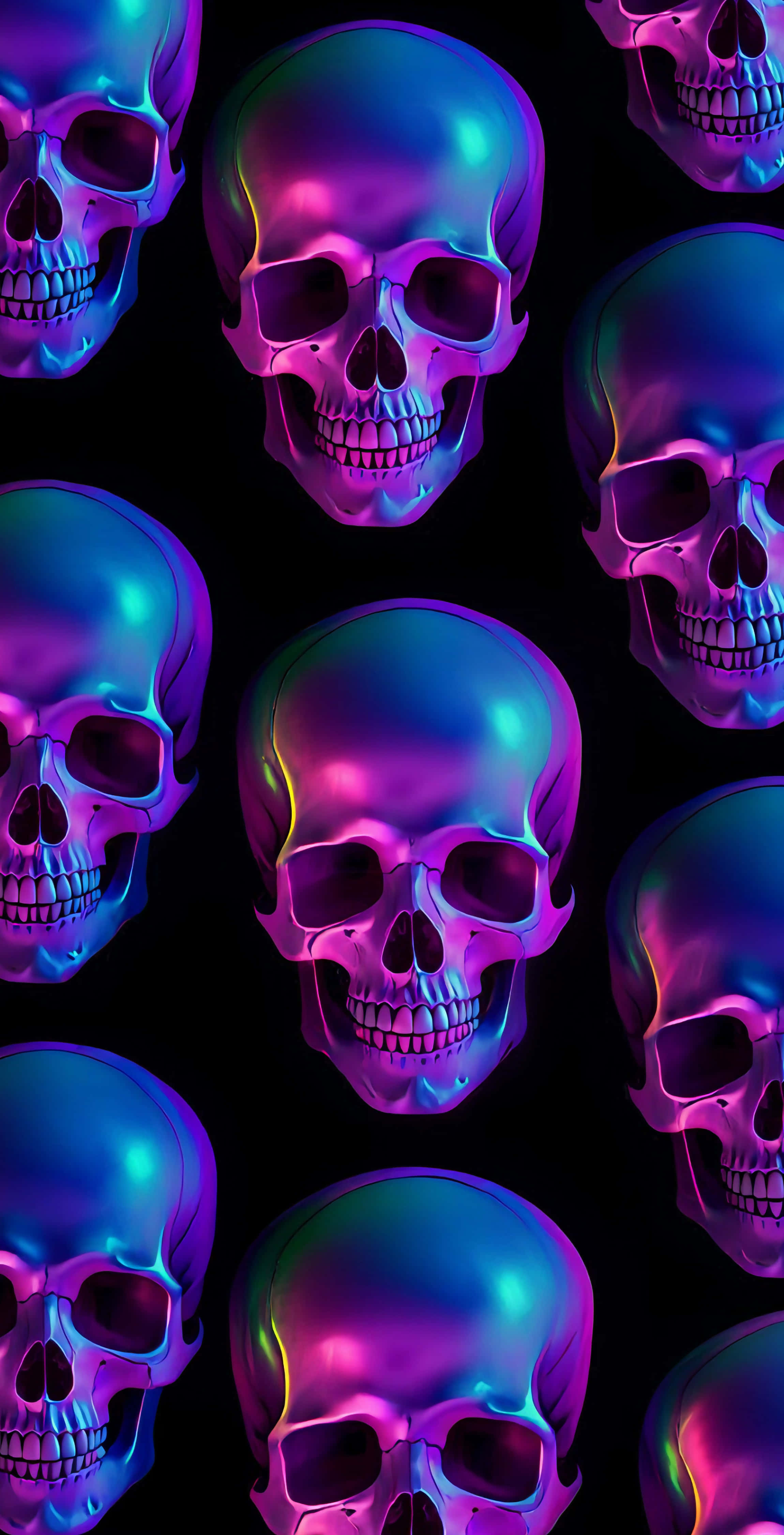neon purple, neon blue, glossy reflections, 4K Phone Wallpaper