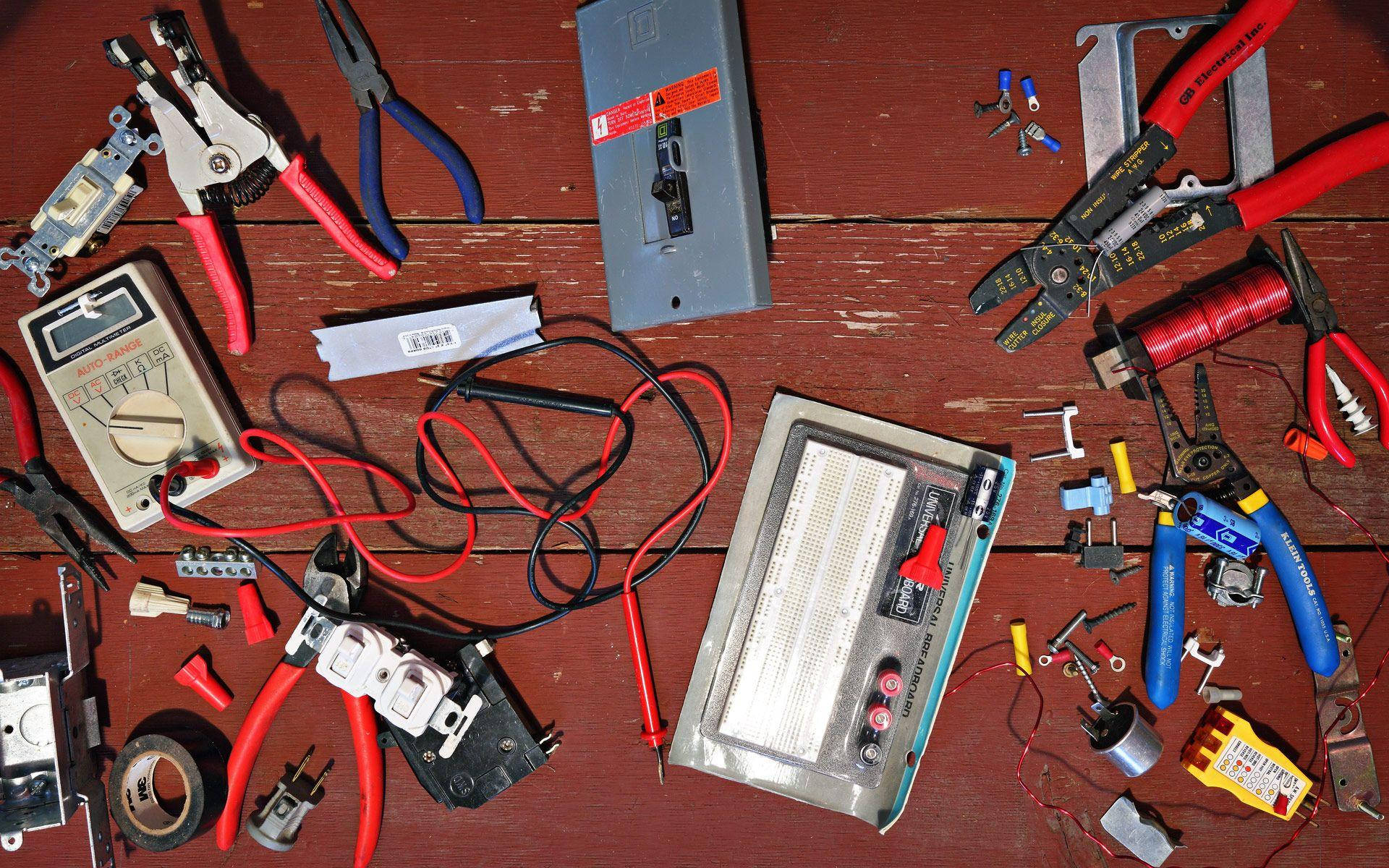 electricians tools, wires and equipment, professional electrician, Full HD Desktop Wallpaper