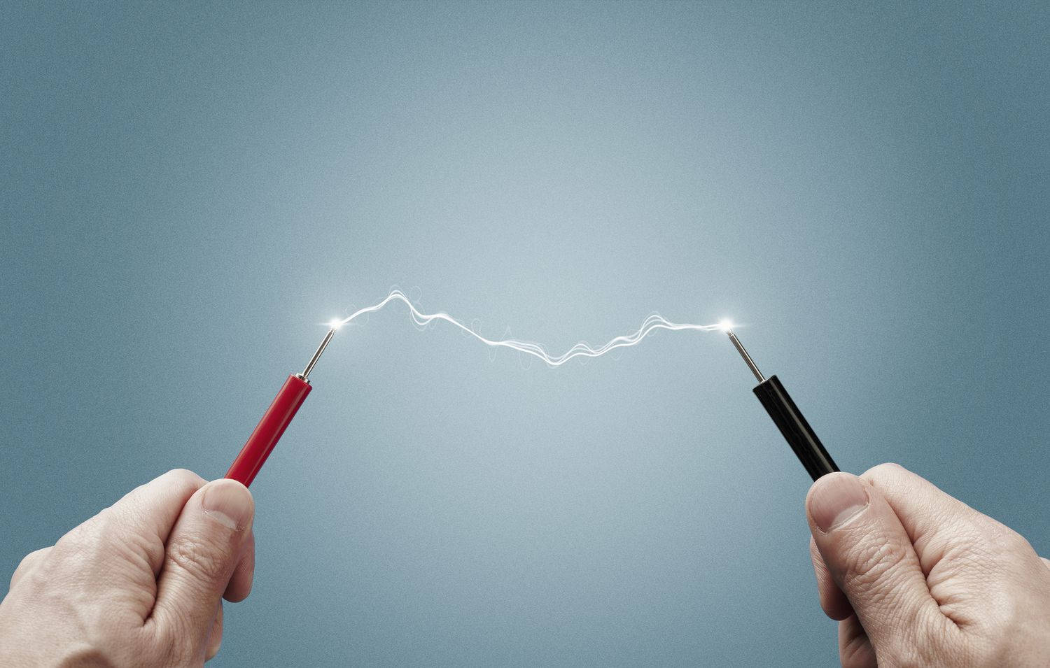 electric arc, cool blue gradient background, probes, HD Desktop Wallpaper