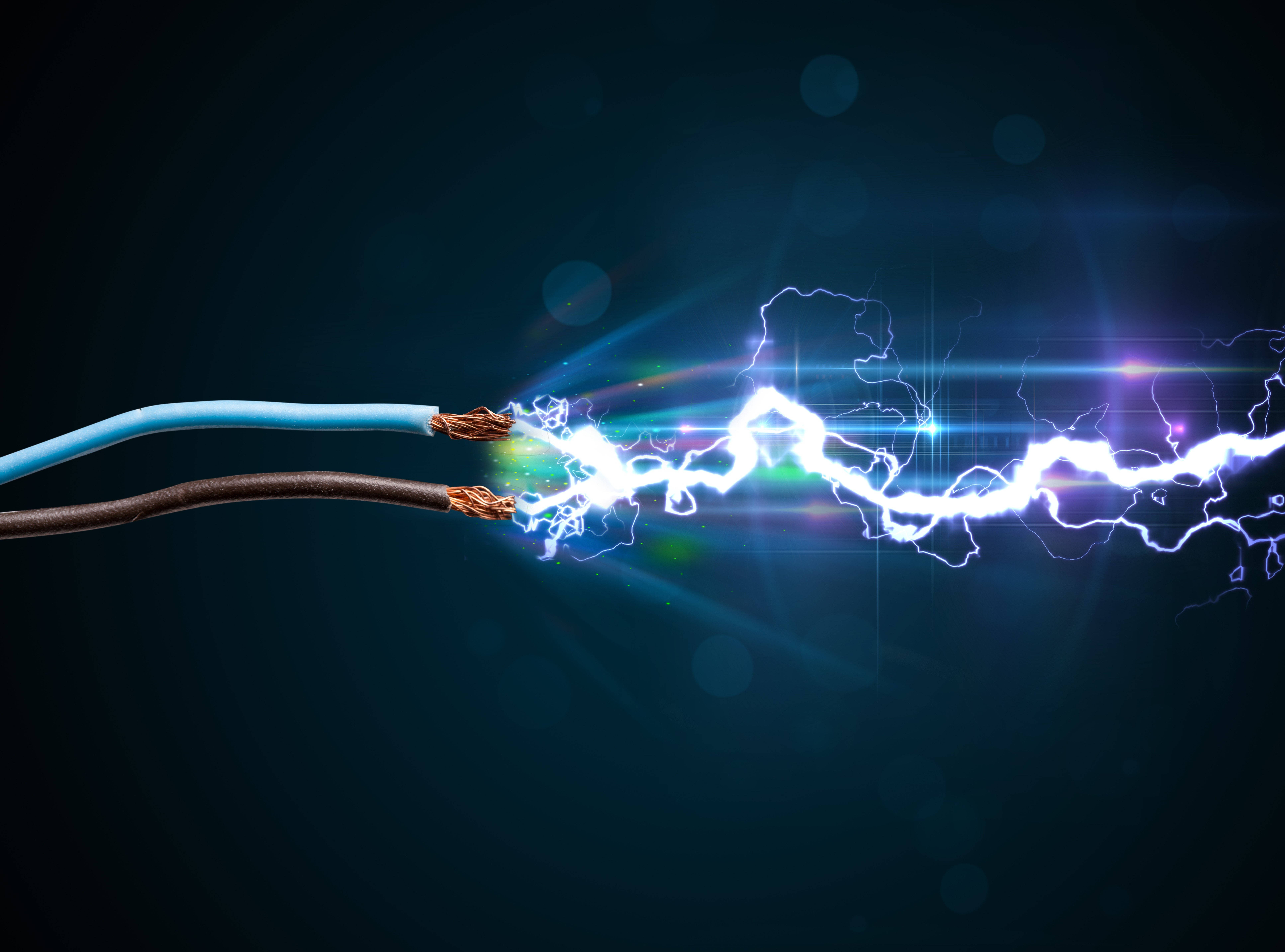 electric current sparks, electric arc, exposed wires, 8K Desktop Wallpaper