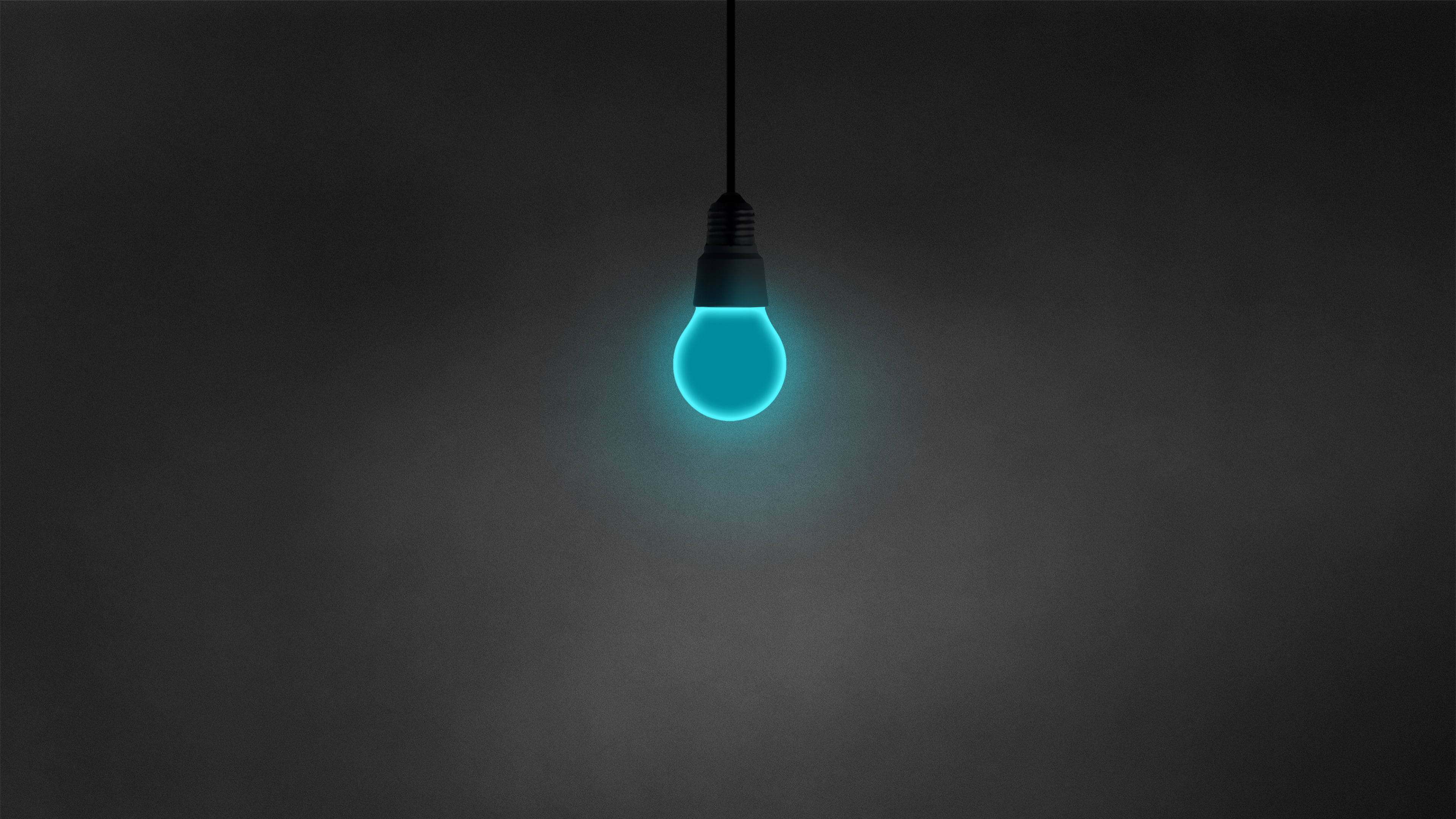 blue electricity powered bulb, glowing blue light bulb, dark smoky atmosphere, 4K Desktop Wallpaper