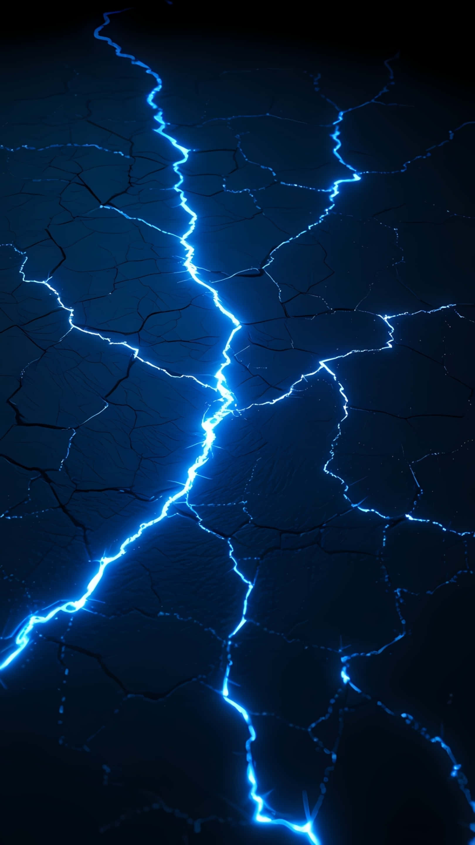 electric blue lightning, cracked dark surface, dramatic electric display, 2K Phone Wallpaper