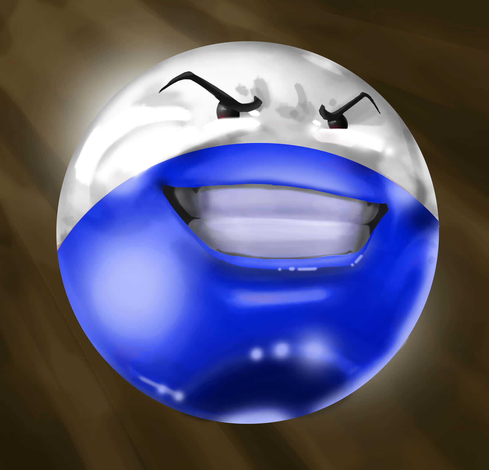 Electrode, glossy sphere, mischievous grin, HD Desktop Wallpaper