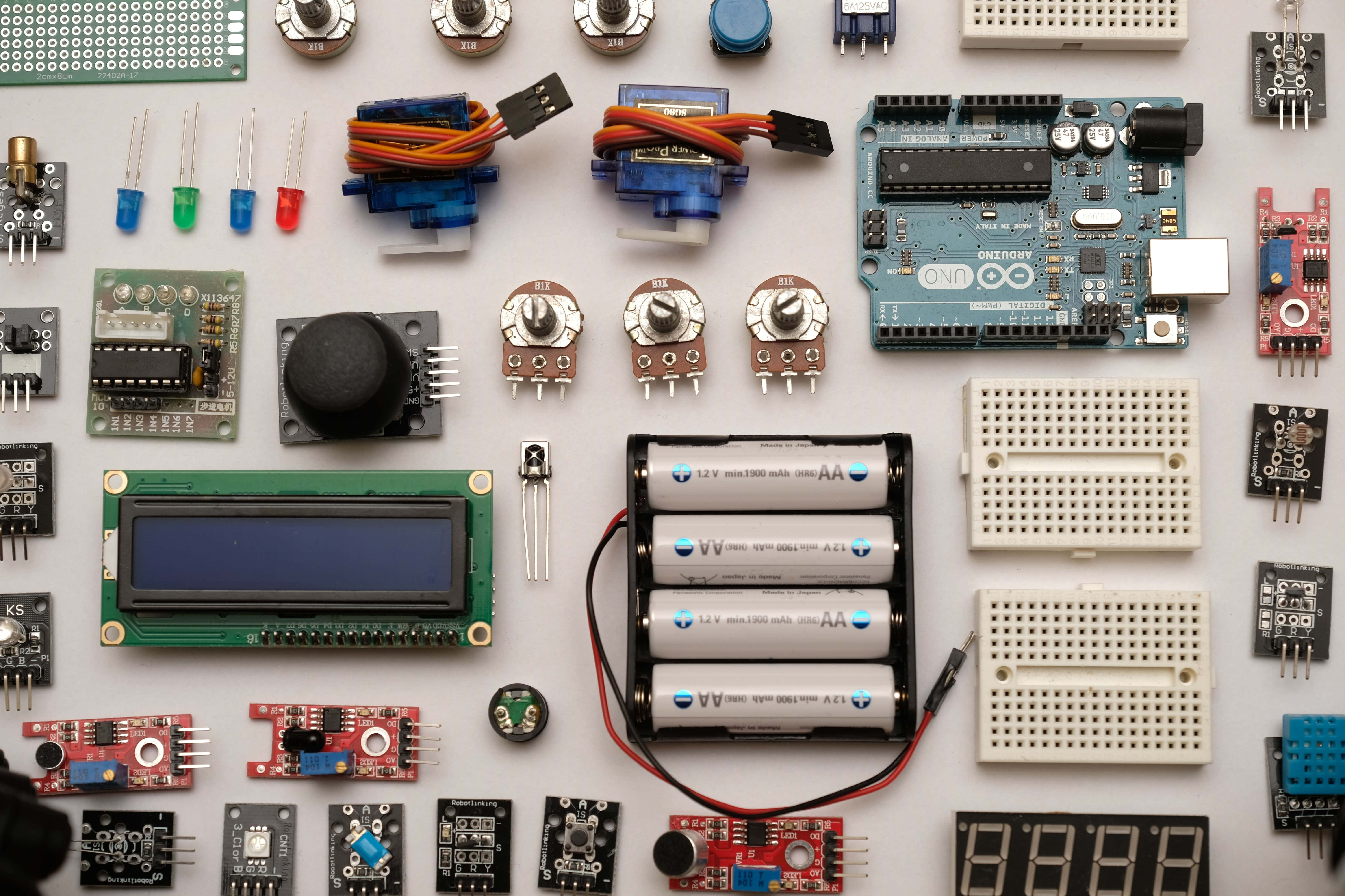 electronic components, circuit boards, white surface, 5K Desktop Wallpaper