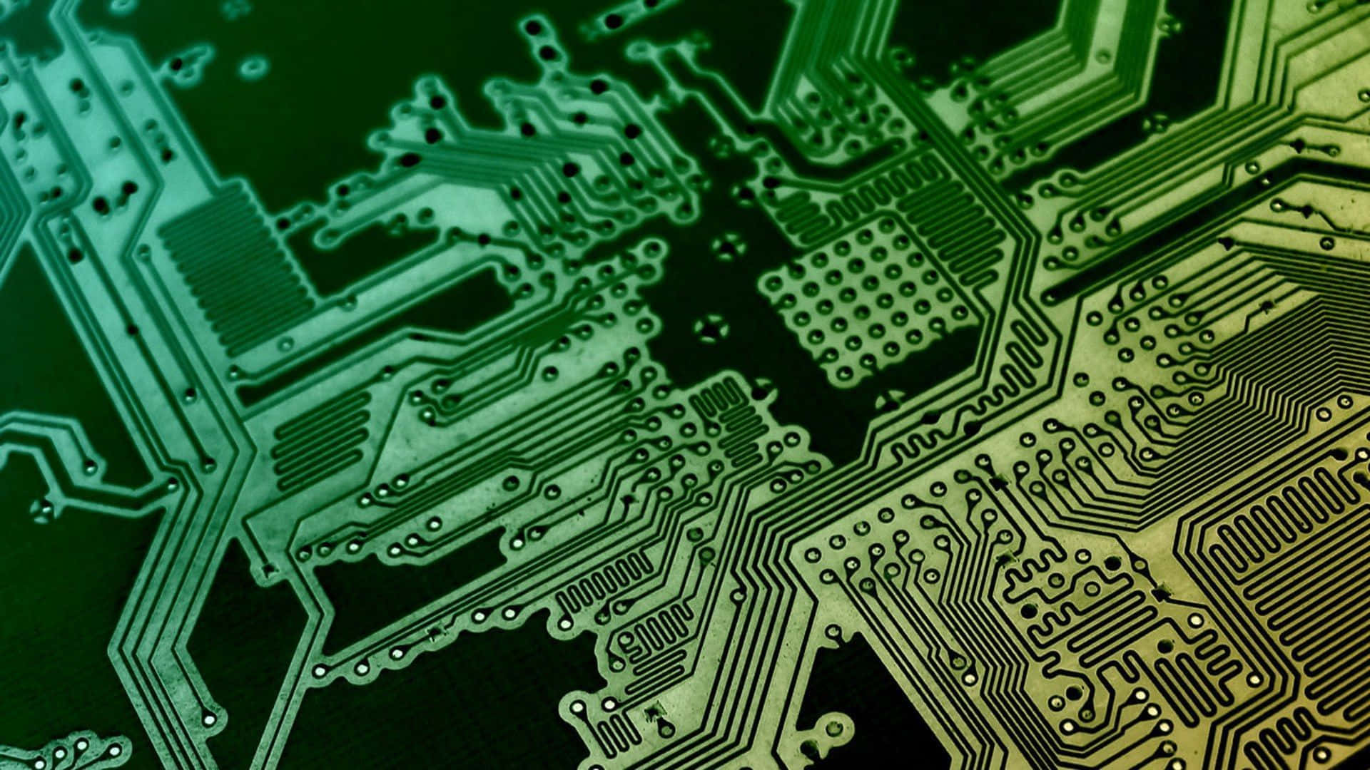 circuit board, green circuit board, metallic pathways, Full HD Desktop Wallpaper