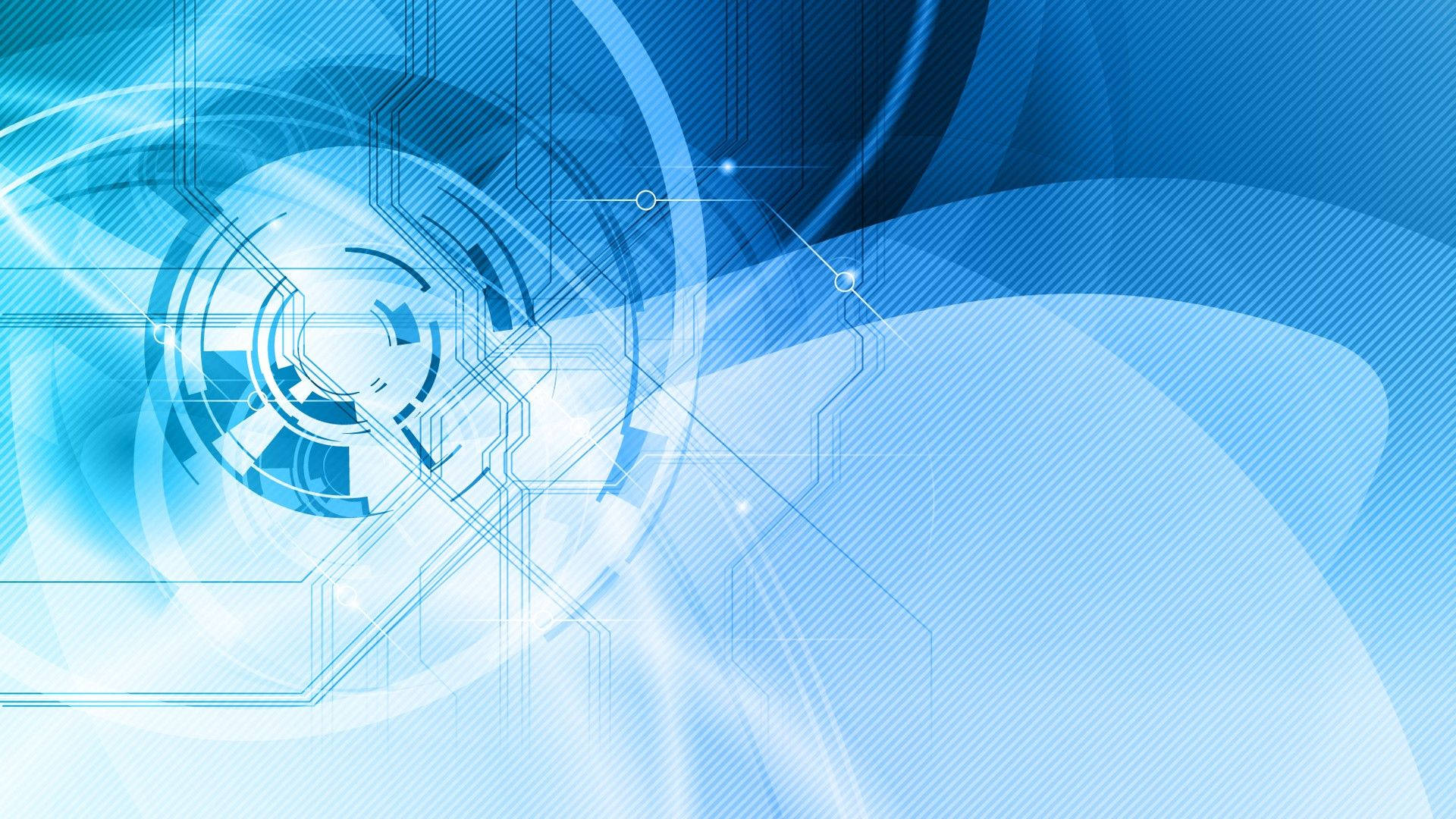 futuristic blue digital tunnel, glowing circuit lines, abstract tech patterns, Full HD Desktop Wallpaper