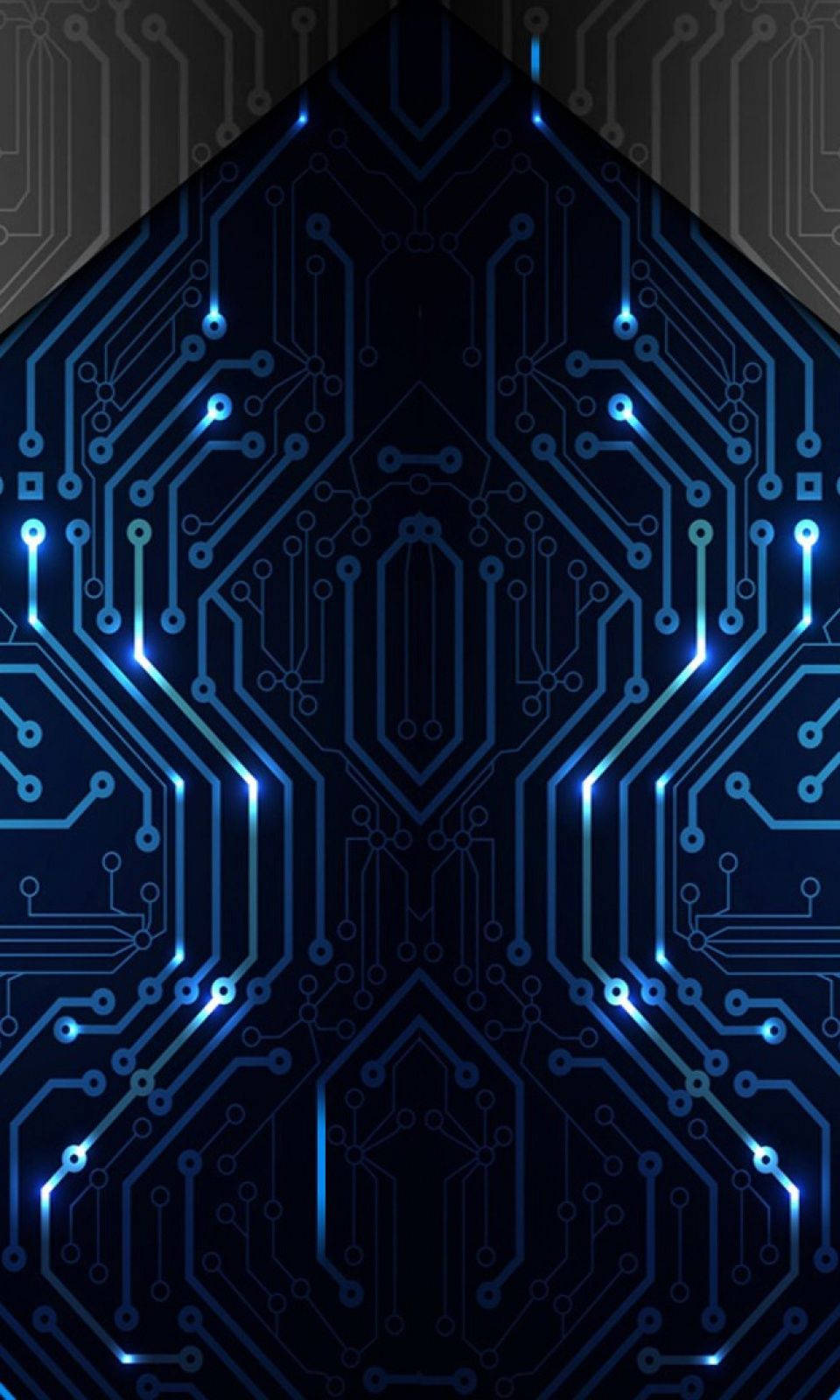blue, gray, circuit board, HD Phone Wallpaper