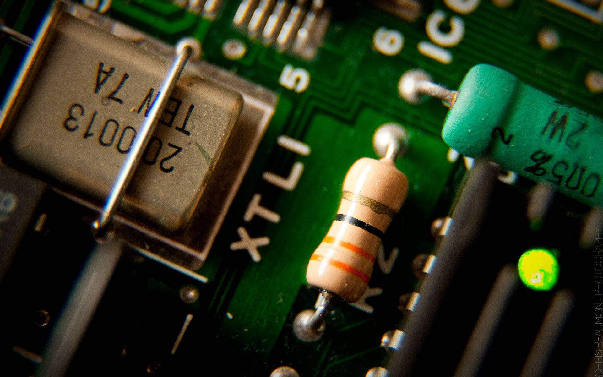 resistor, circuit board, green circuit board, Full HD Desktop Wallpaper