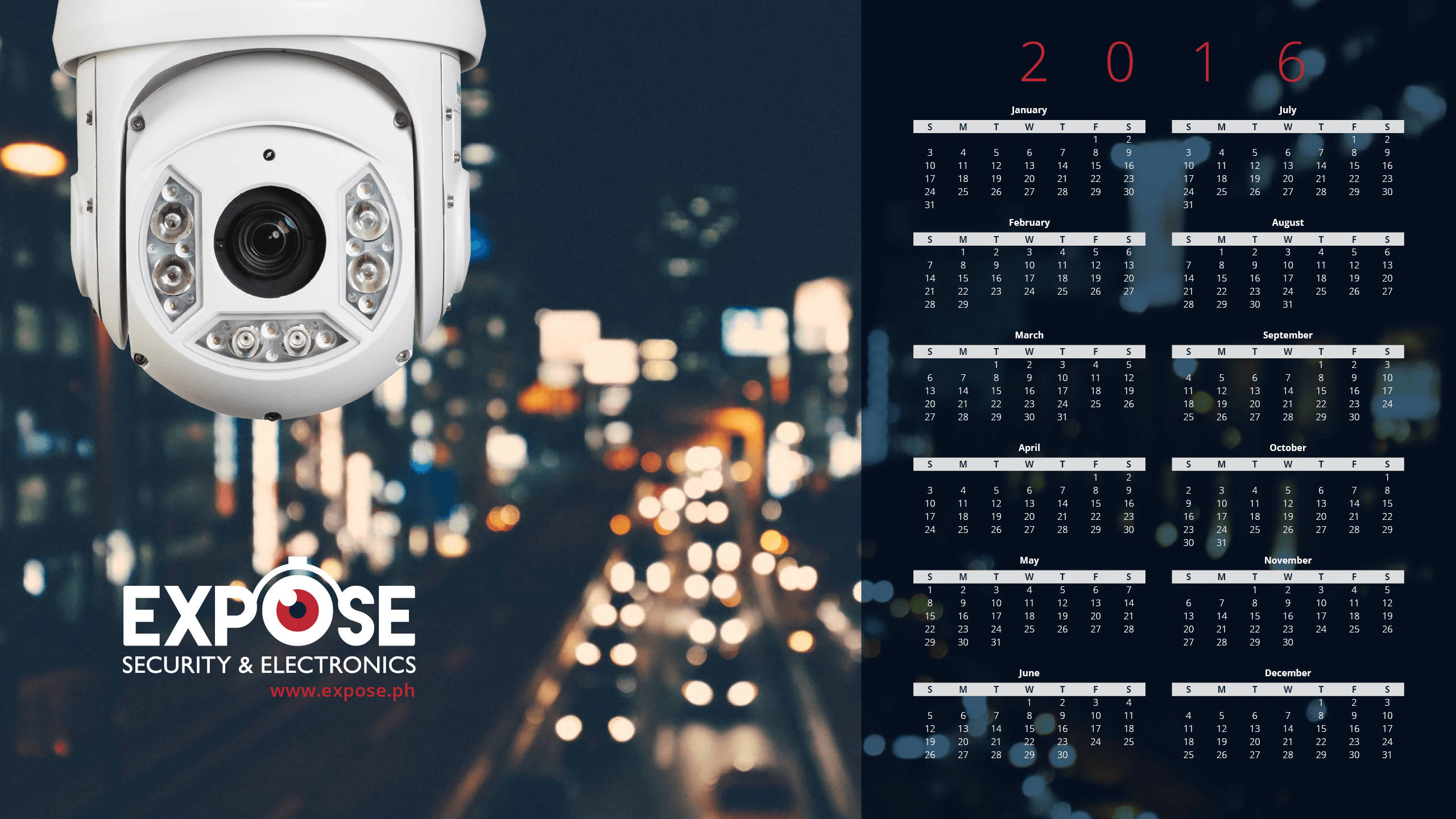 white security camera, nighttime cityscape, blurred lights, 2K Desktop Wallpaper