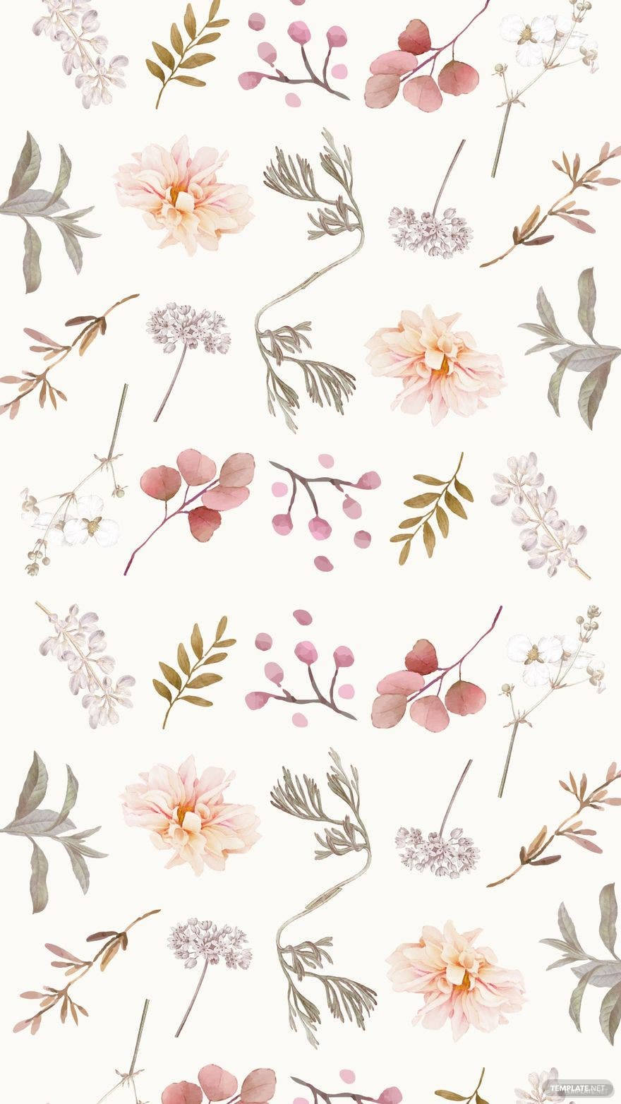 floral light yellow phone, watercolor flowers, soft pinks, HD Phone Wallpaper