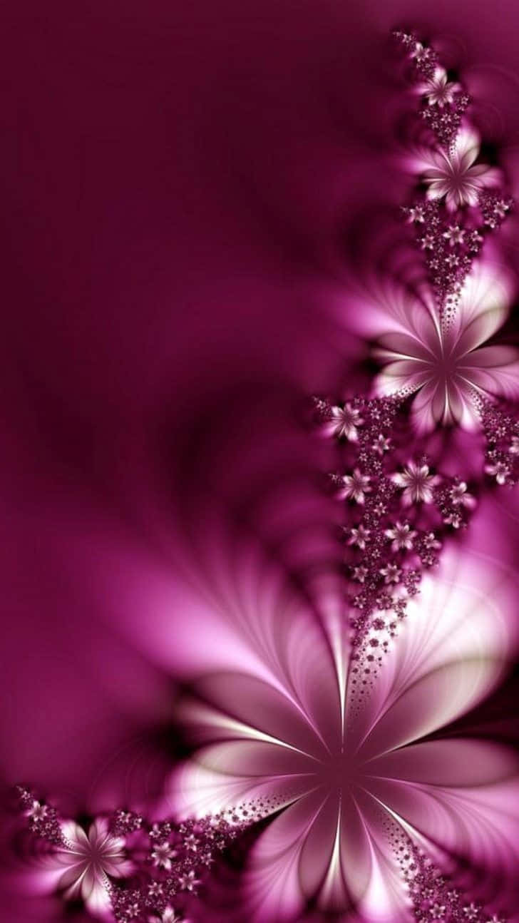 Violet Flower, fractal flower, deep magenta, HD Phone Wallpaper
