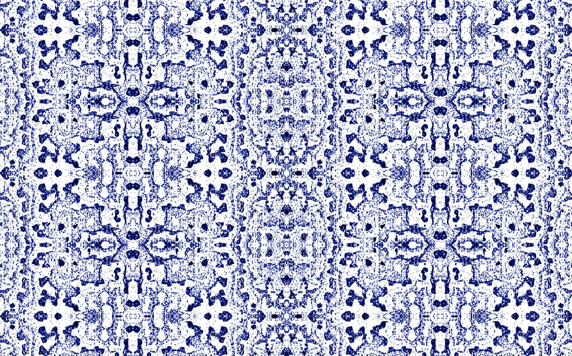 intricate blue patterns, symmetrical blue and white patterned wallpaper, intricate repeating motifs, Full HD Desktop Wallpaper