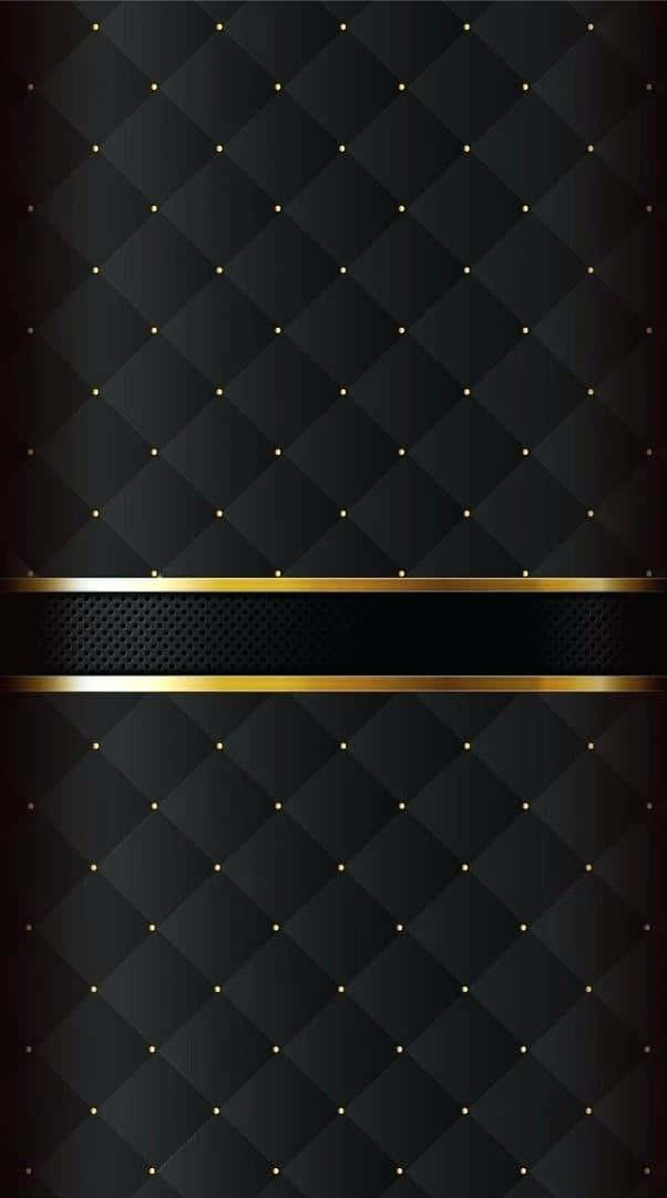 elegant black and gold, black quilted wallpaper, gold dots, SD Phone Wallpaper