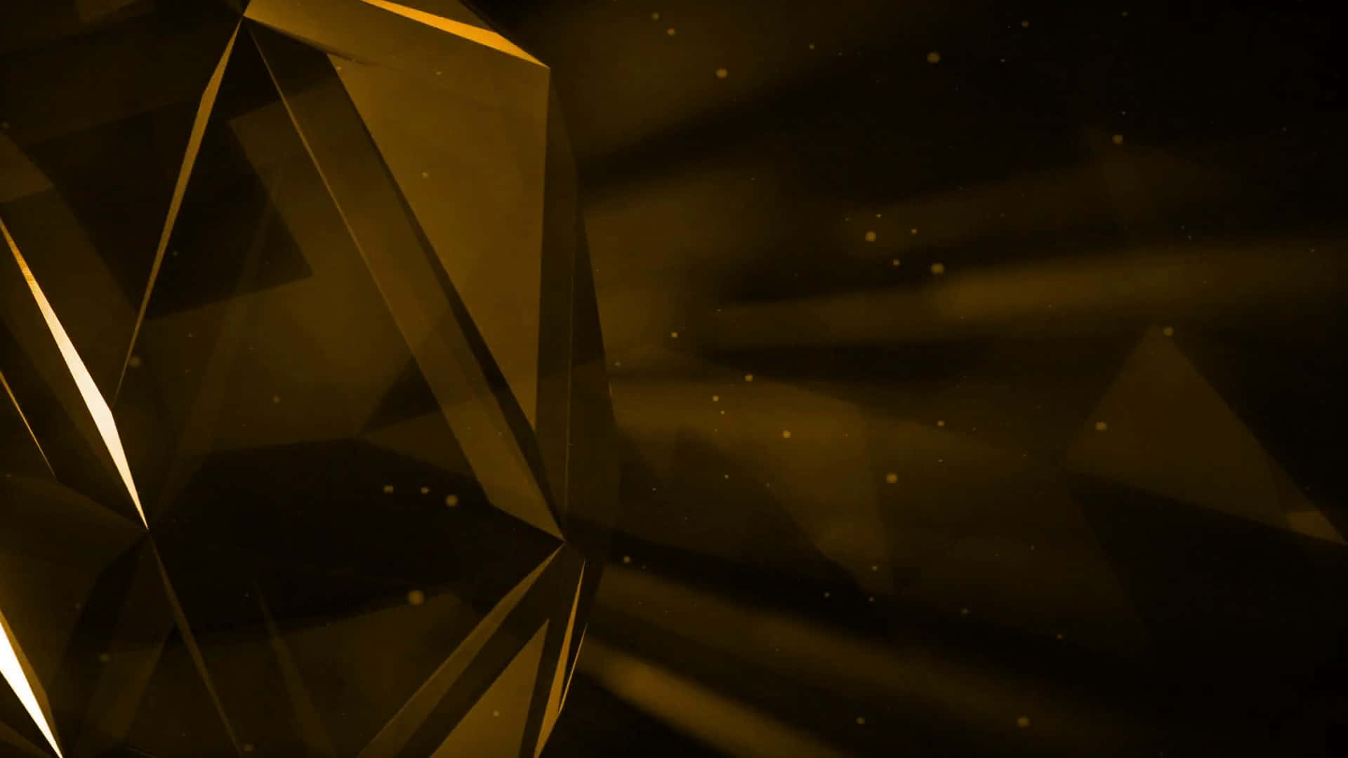 black and gold, golden geometric crystal, dark abstract background, Full HD Desktop Wallpaper
