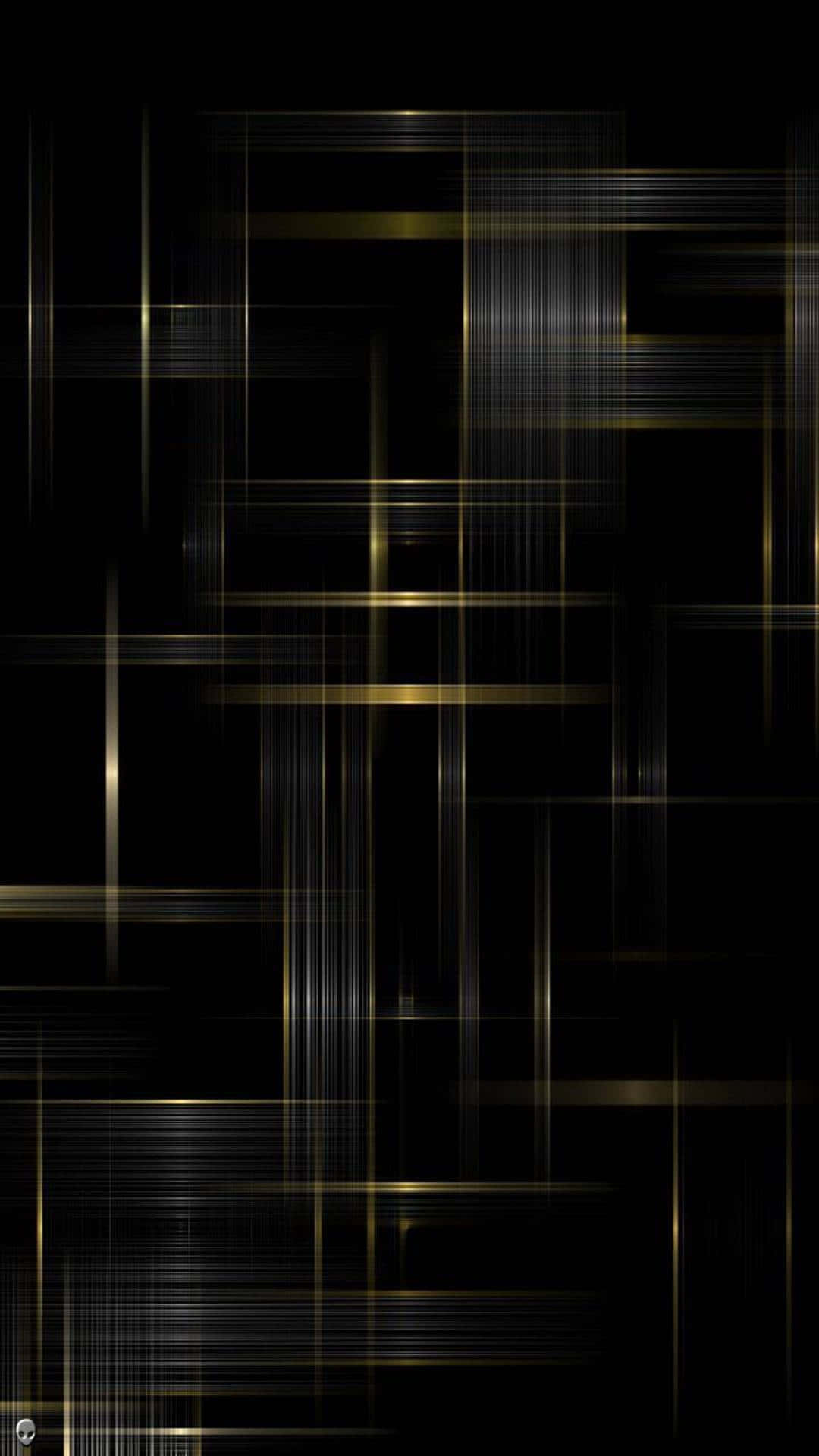 Black And Gold Aesthetic, golden lines, deep black background, Full HD Phone Wallpaper