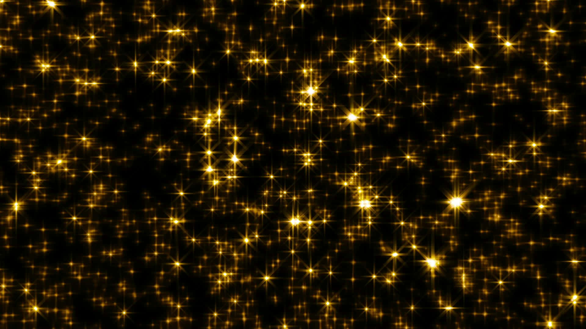 Elegant Black And Gold, golden starbursts, deep black background, Full HD Desktop Wallpaper