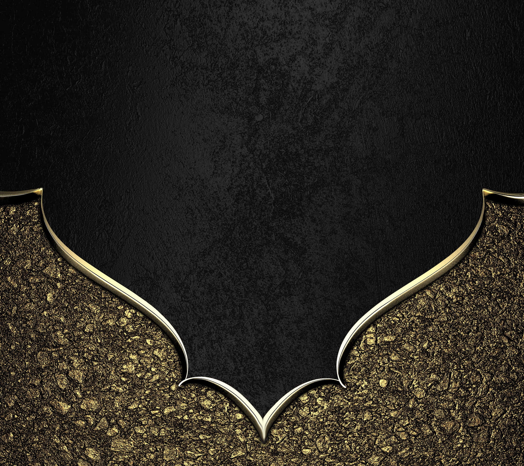 Black Gold, golden ornate border, glittering gold leaf accents, Full HD Desktop Wallpaper