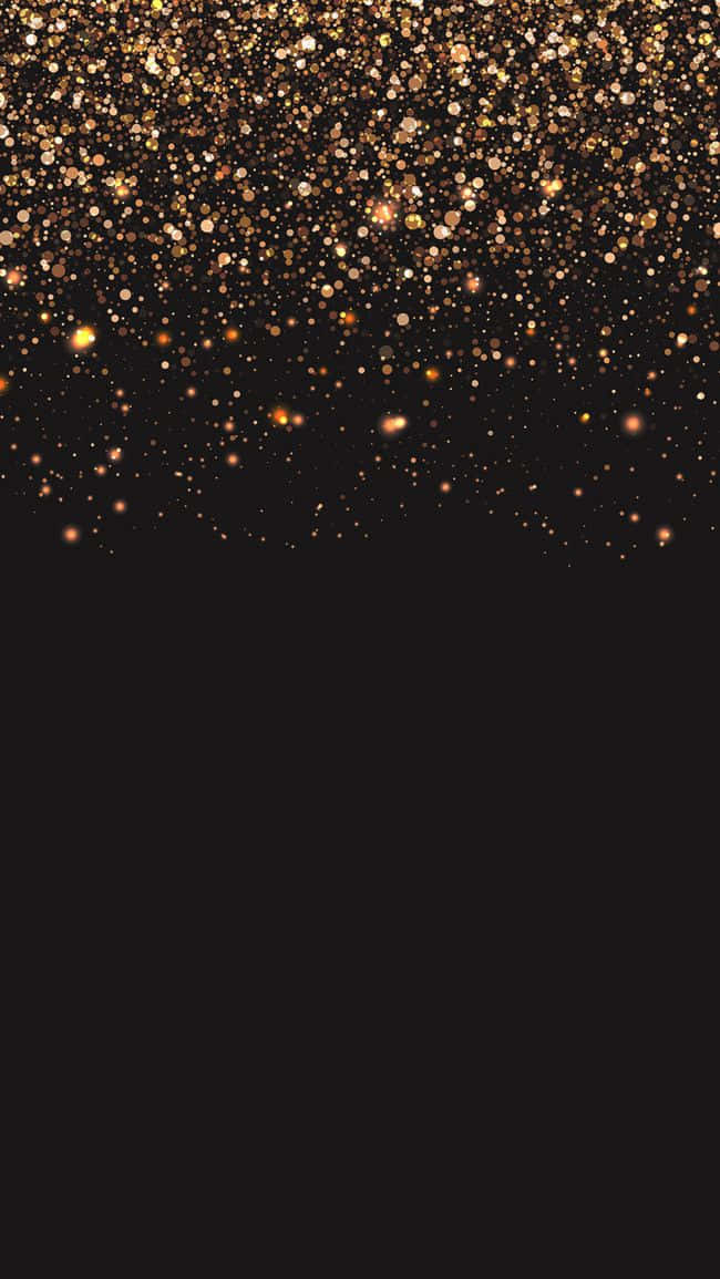 gold glitter, black background, deep black background, SD Phone Wallpaper