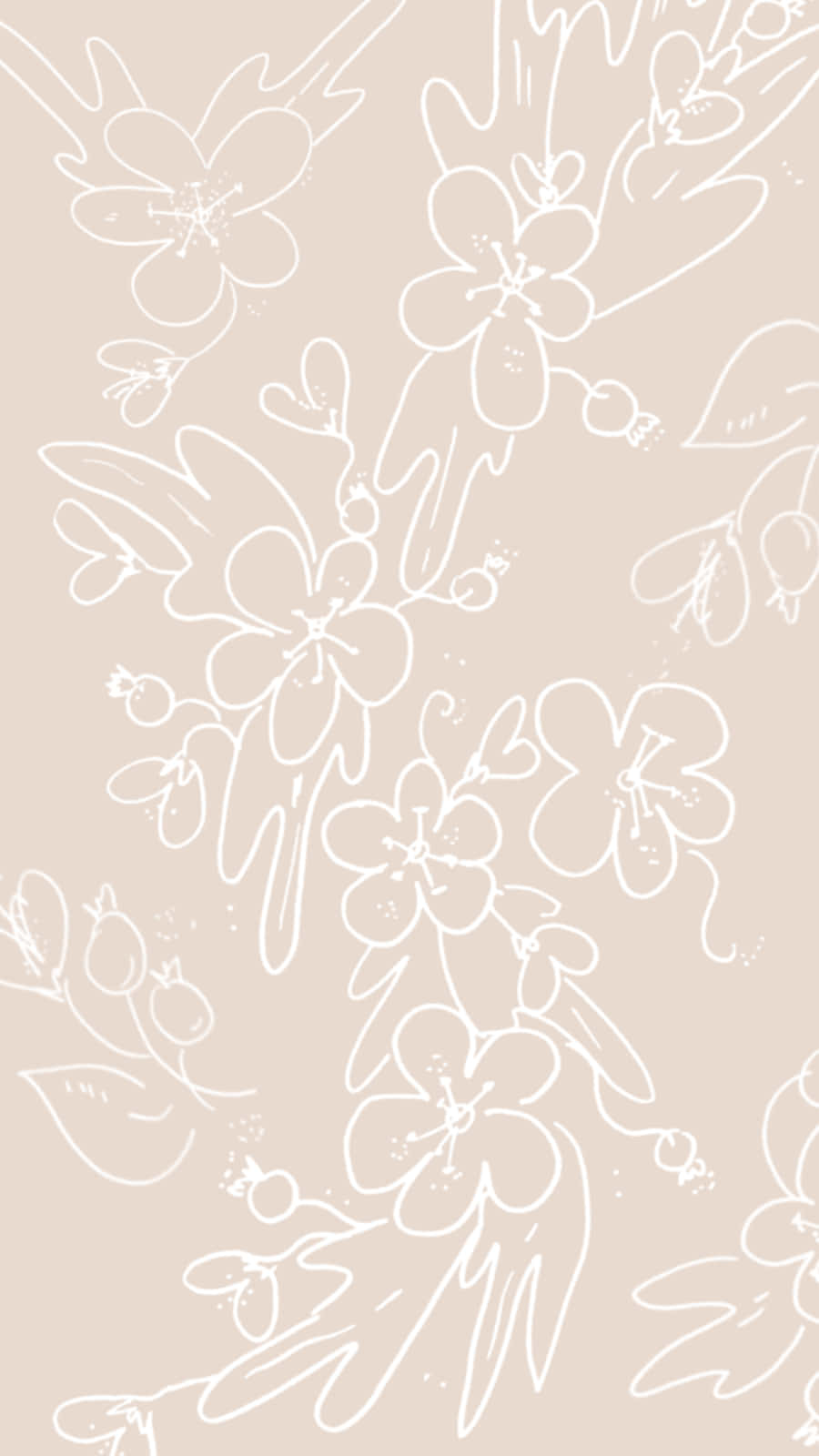 Elegant Floral, white line drawings, flowers, HD Phone Wallpaper