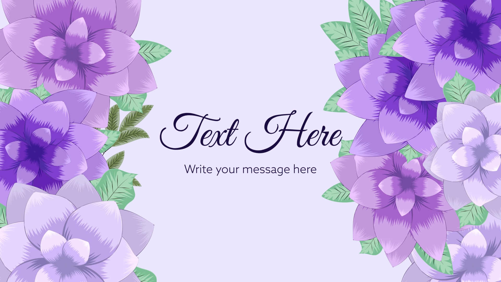 Elegant Floral, vibrant purple flowers, green leaves, Full HD Desktop Wallpaper