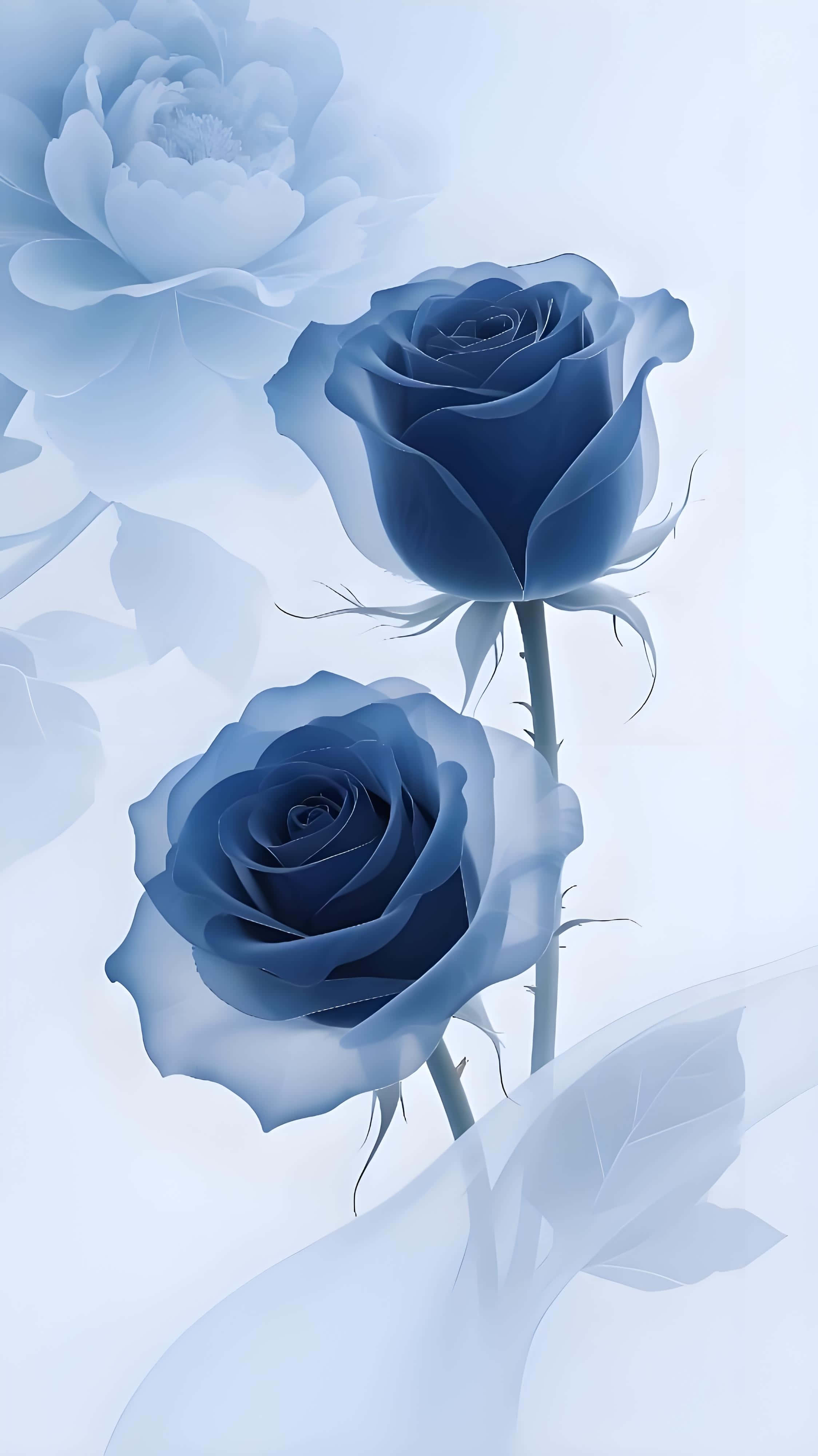 blue roses, deep blue roses, delicate petals, 4K Phone Wallpaper