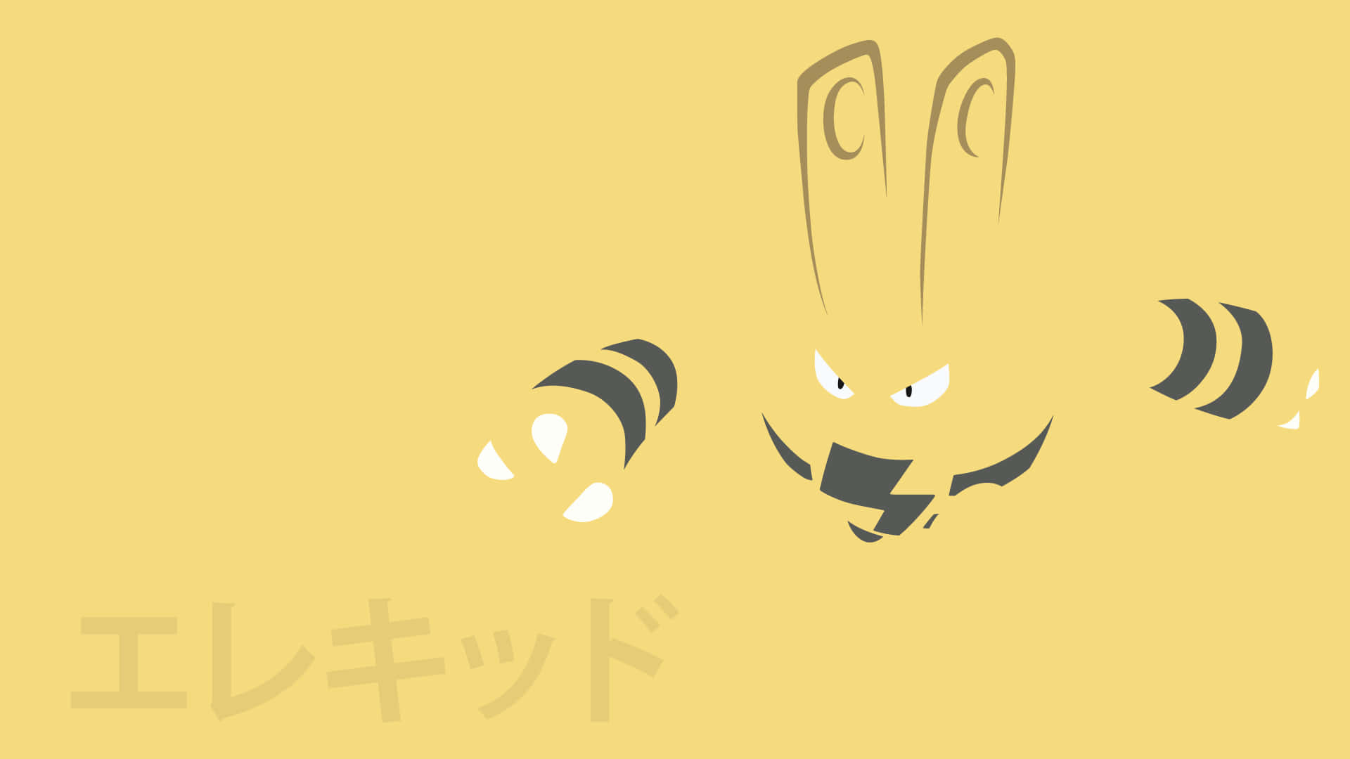 Elekid, soft yellow, cartoon electric rabbit, Full HD Desktop Wallpaper