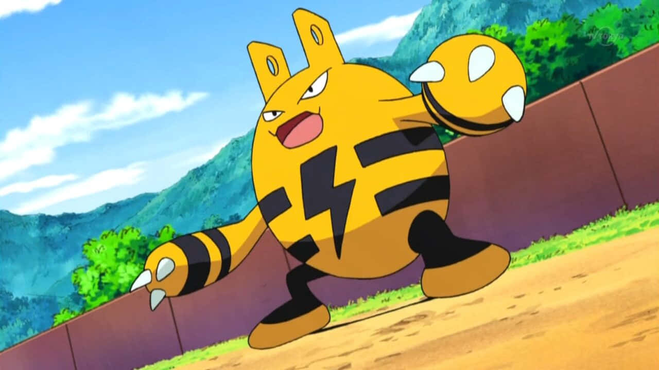 Elekid, yellow electric-type Pokémon, black stripes, HD Desktop Wallpaper