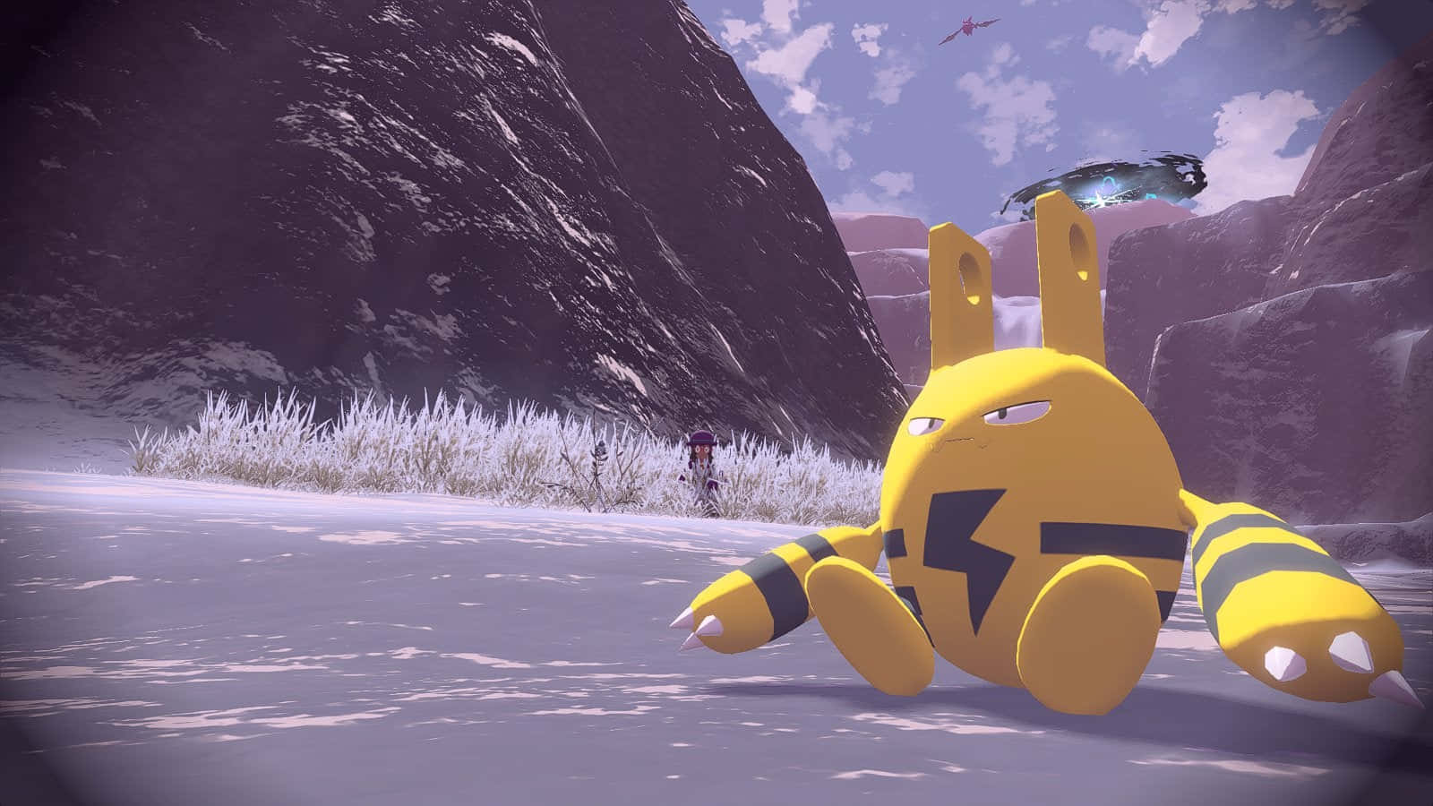 Elekid, yellow electric-type Pokémon, black stripes, HD Desktop Wallpaper