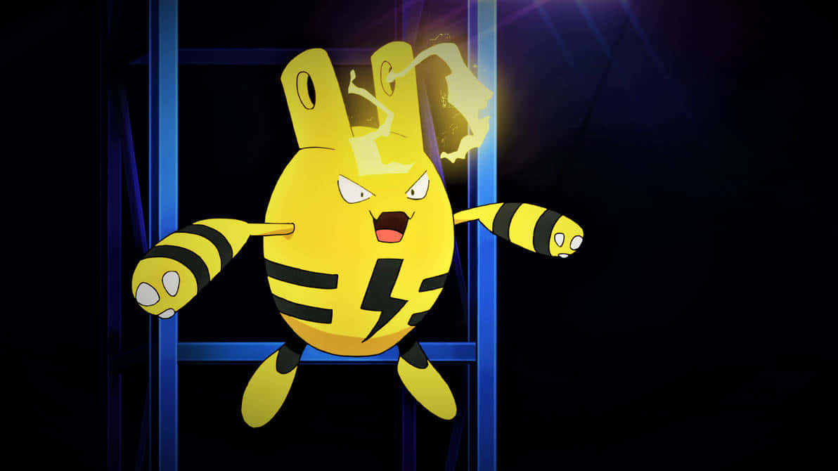 Elekid, yellow electric Pokémon, black stripes, SD Desktop Wallpaper