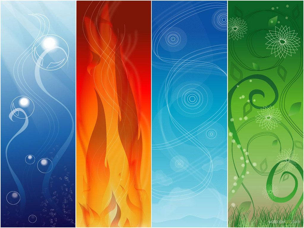 Fading Earth Element, blue, red-orange, SD Desktop Wallpaper