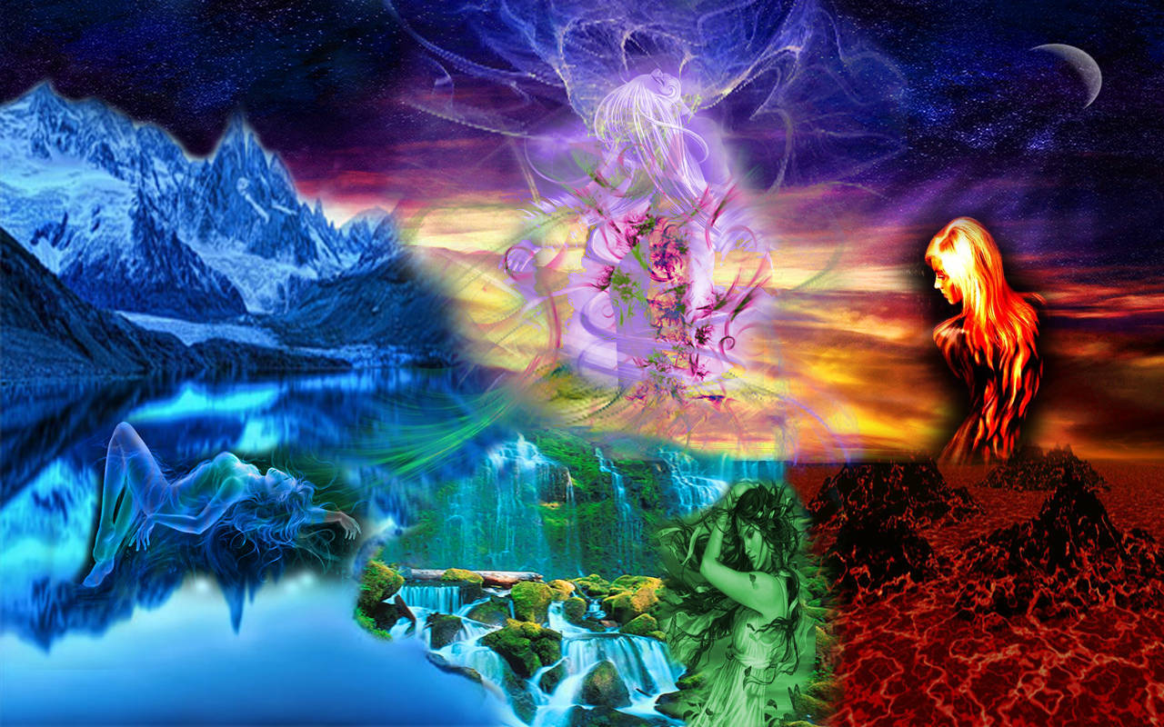 Seasons Of Earth, icy mountains, glowing waterfalls, HD Desktop Wallpaper